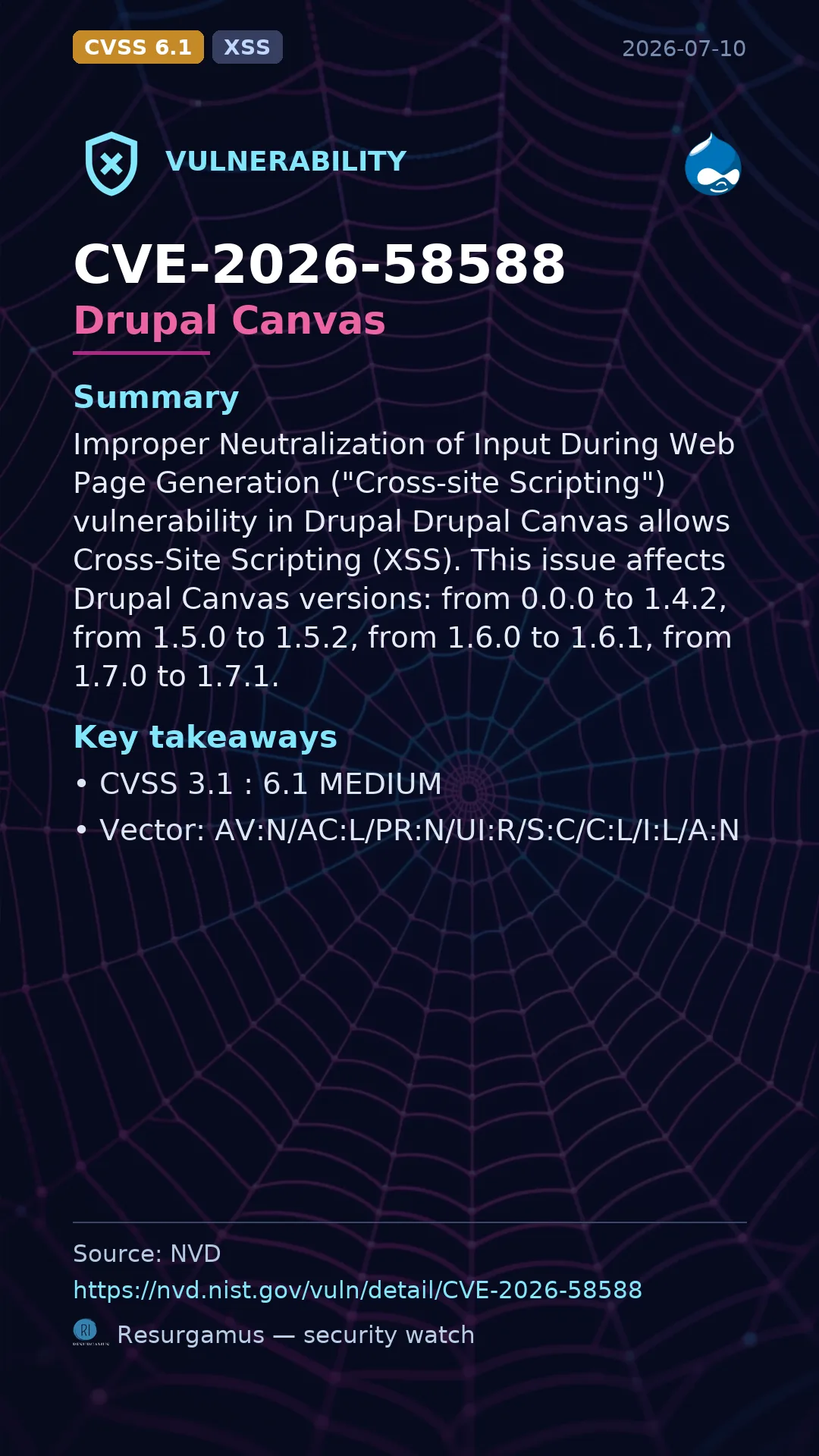 CVE-2026-58588 Drupal Canvas Vulnerability