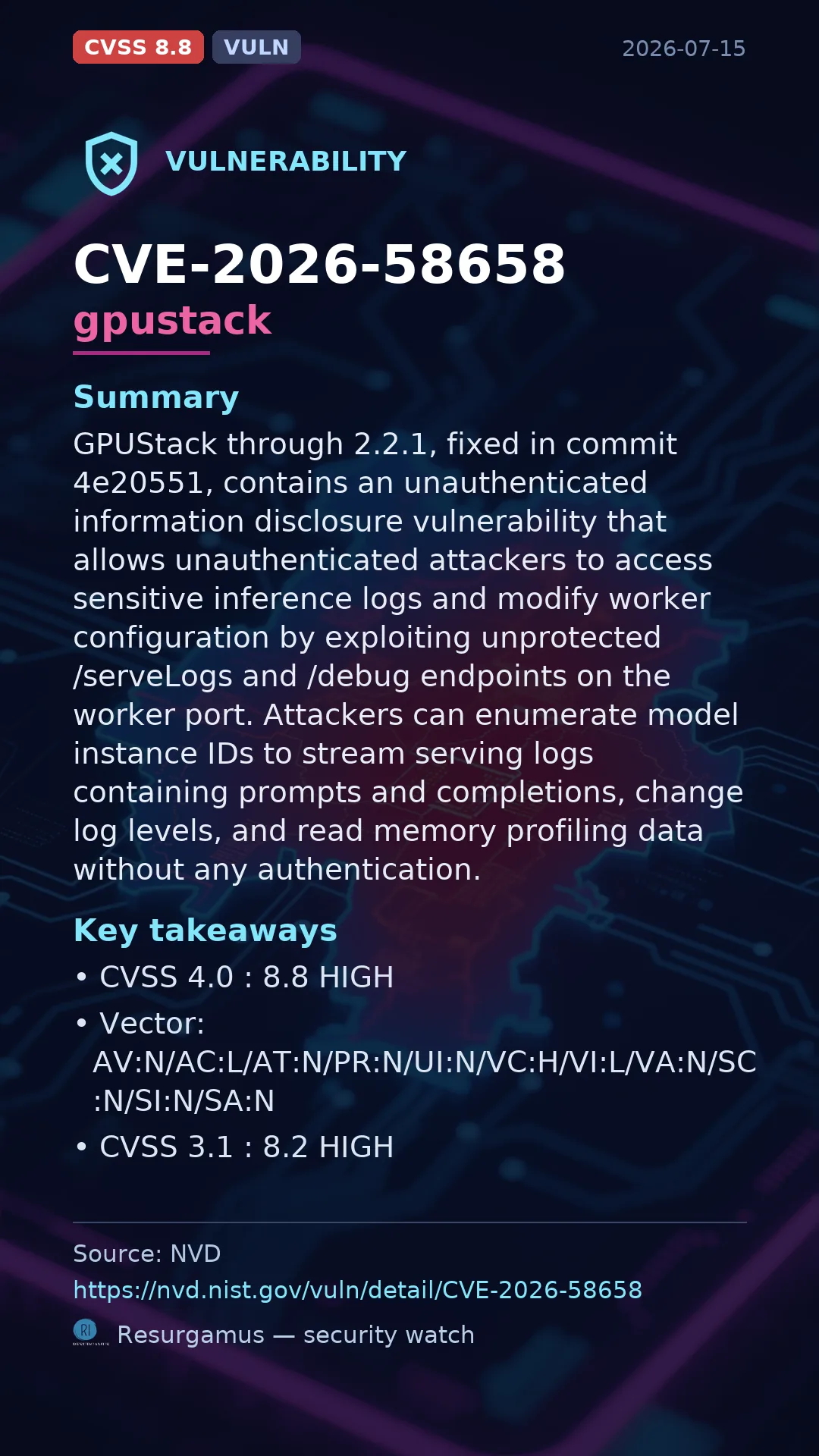 CVE-2026-58658 gpustack Vulnerability