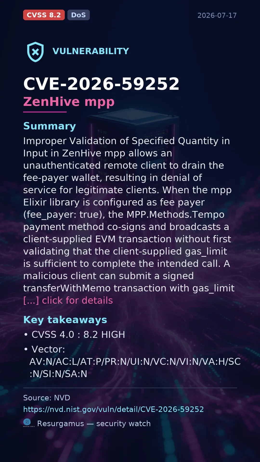 CVE-2026-59252 ZenHive mpp Vulnerability