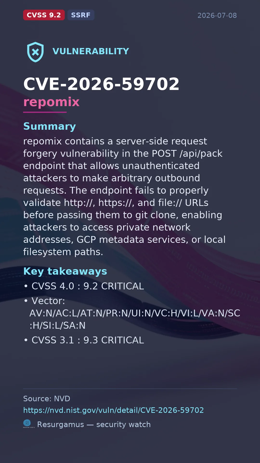 CVE-2026-59702 repomix Vulnerability