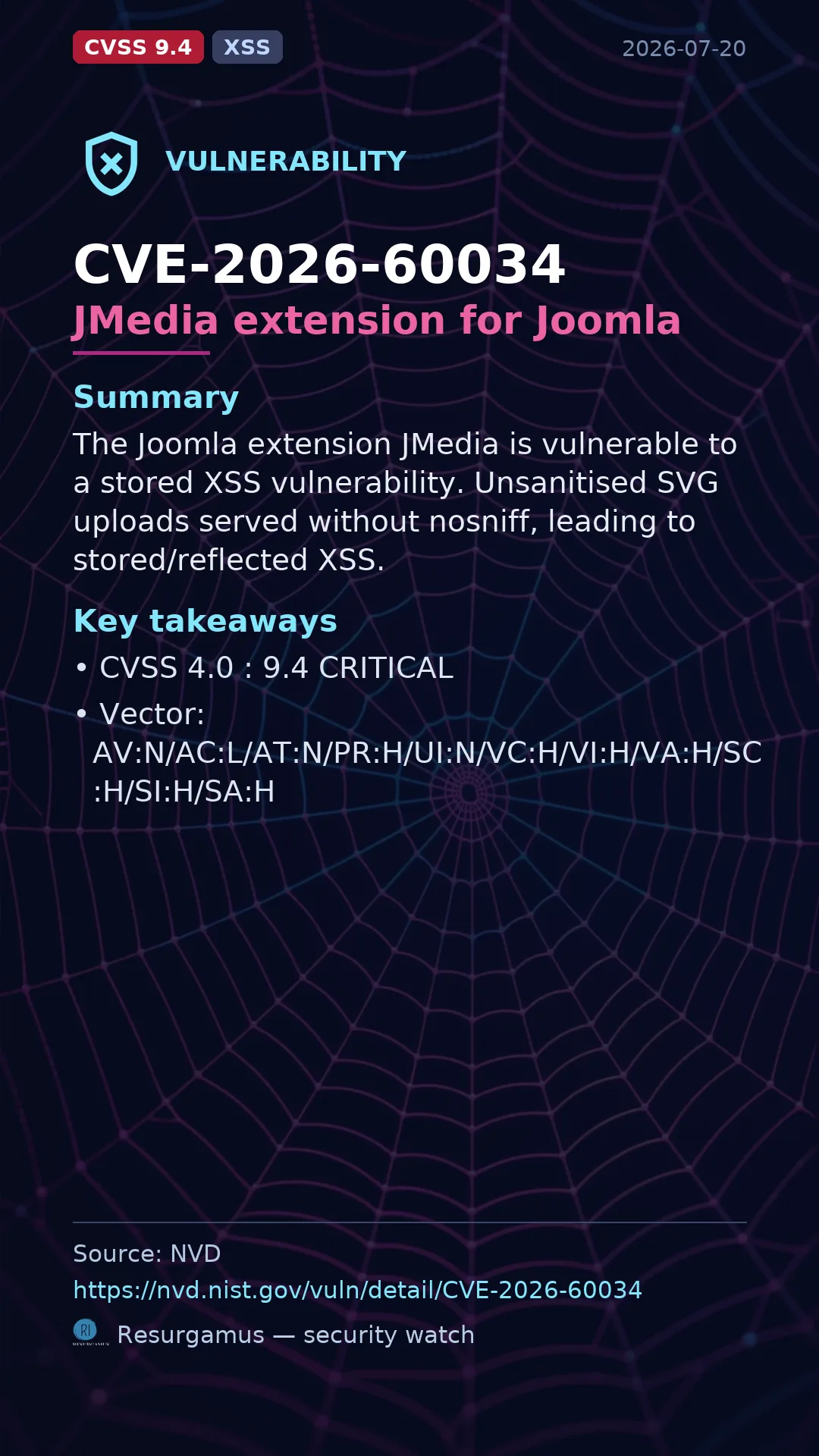 CVE-2026-60034 JMedia extension for Joomla Vulnerability