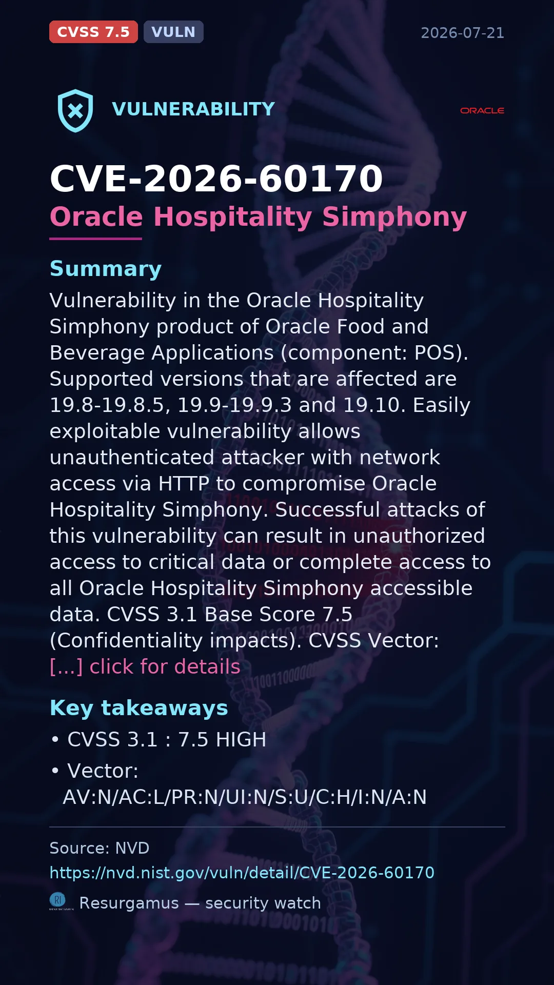 CVE-2026-60170 Oracle Hospitality Simphony Vulnerability
