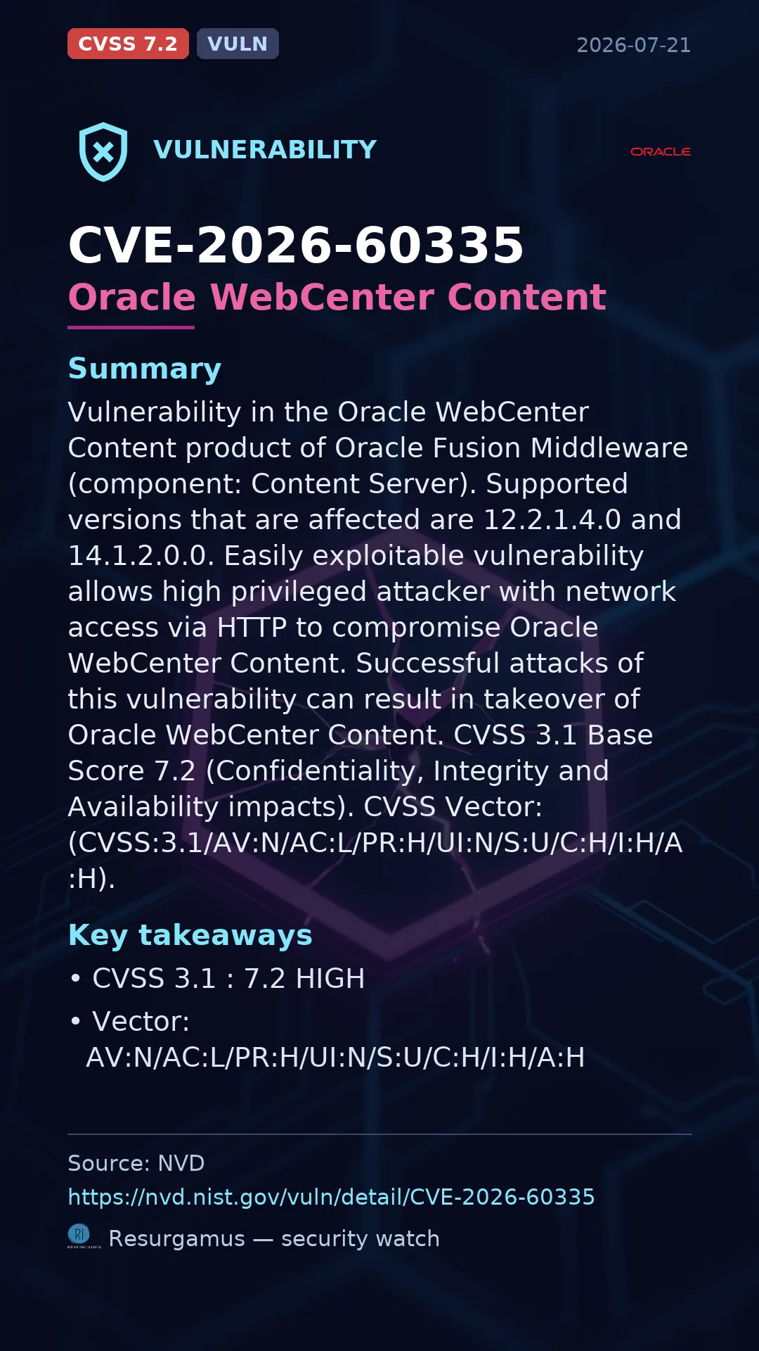 CVE-2026-60335 Oracle WebCenter Content Vulnerability