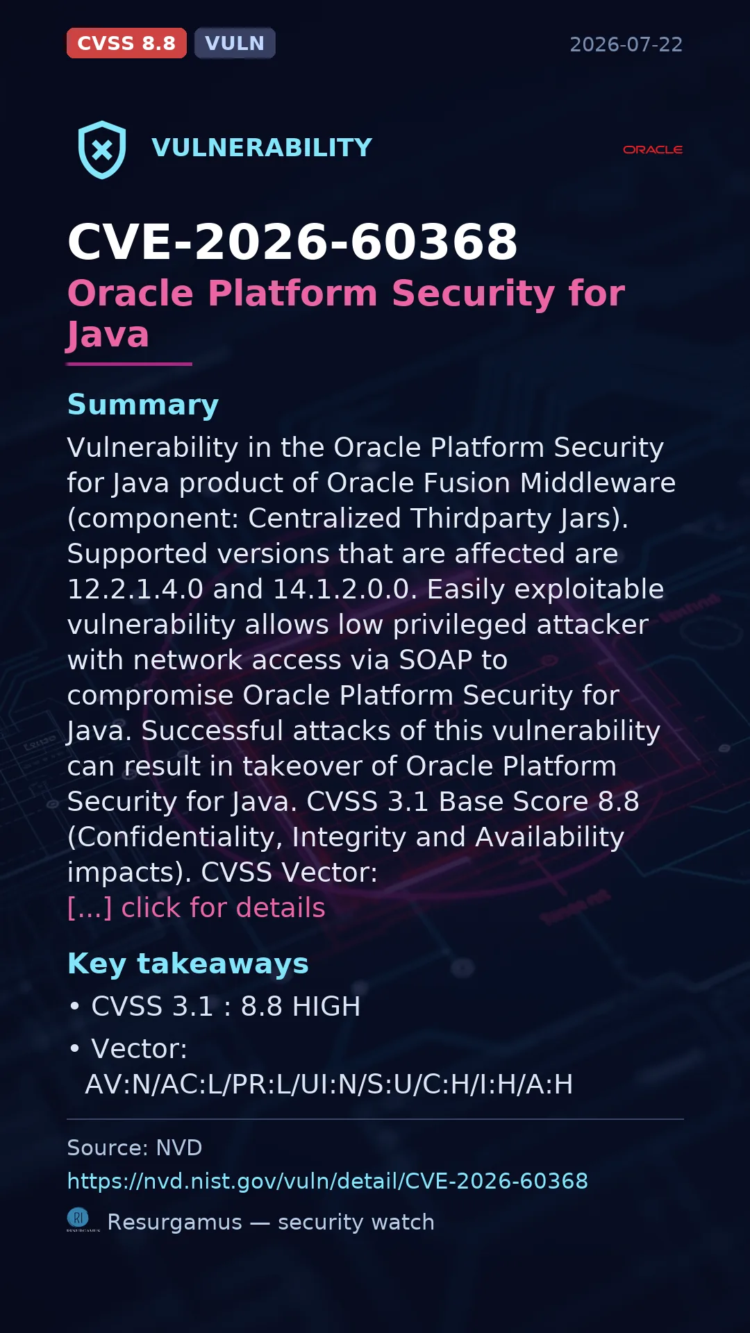 CVE-2026-60368 Oracle Platform Security for Java Vulnerability
