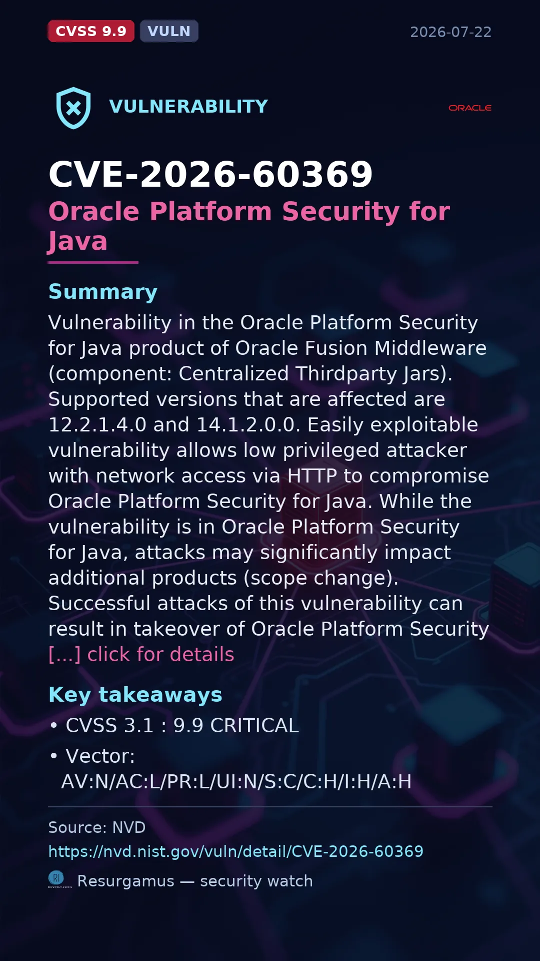 CVE-2026-60369 Oracle Platform Security for Java Vulnerability