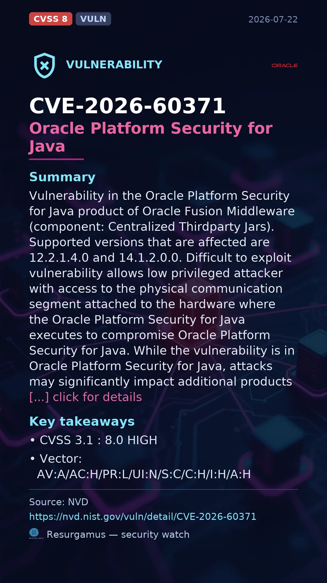 CVE-2026-60371 Oracle Platform Security for Java Vulnerability