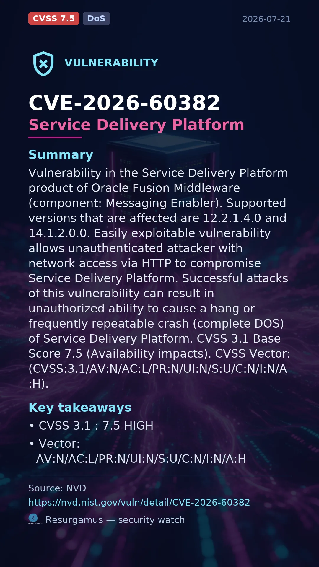 CVE-2026-60382 Service Delivery Platform Vulnerability