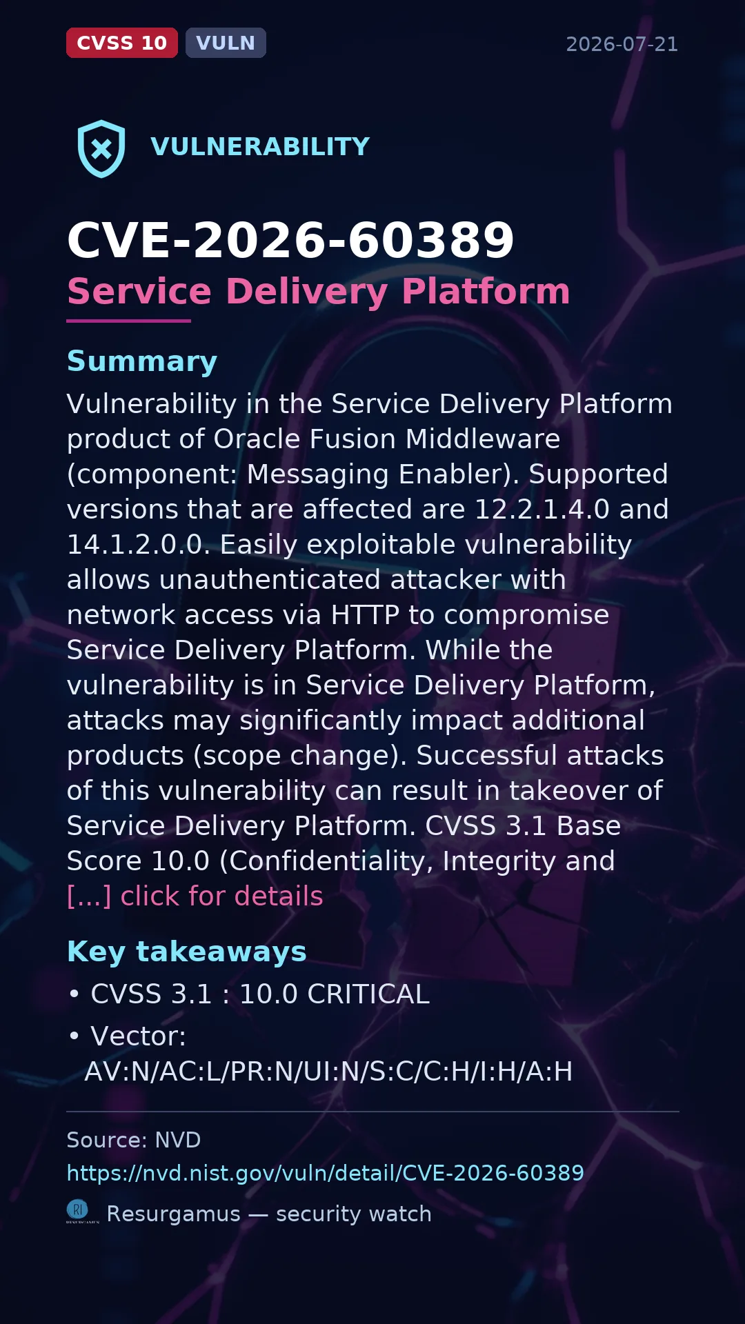 CVE-2026-60389 Service Delivery Platform Vulnerability