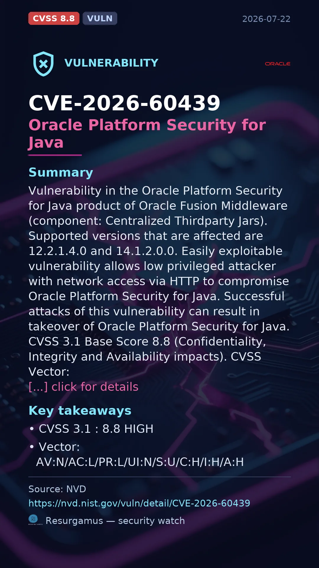 CVE-2026-60439 Oracle Platform Security for Java Vulnerability