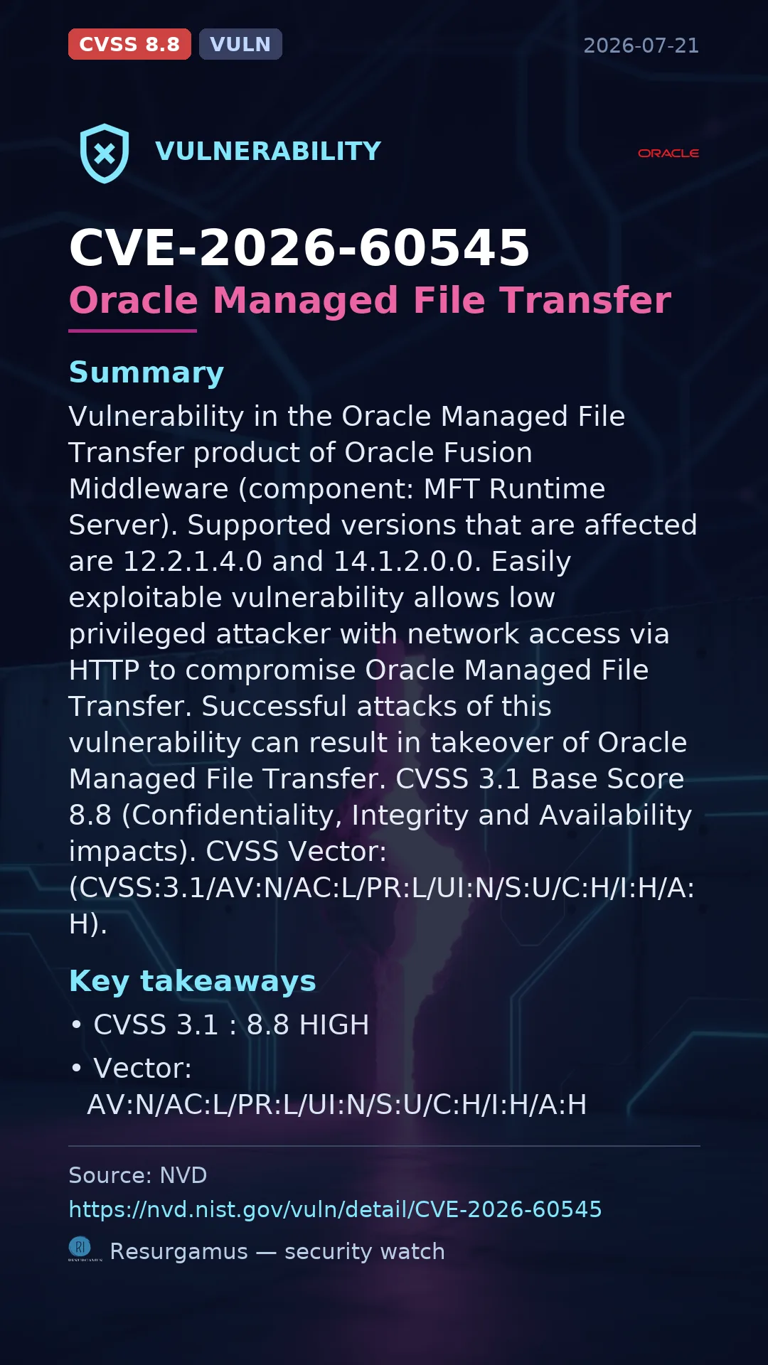 CVE-2026-60545 Oracle Managed File Transfer Vulnerability