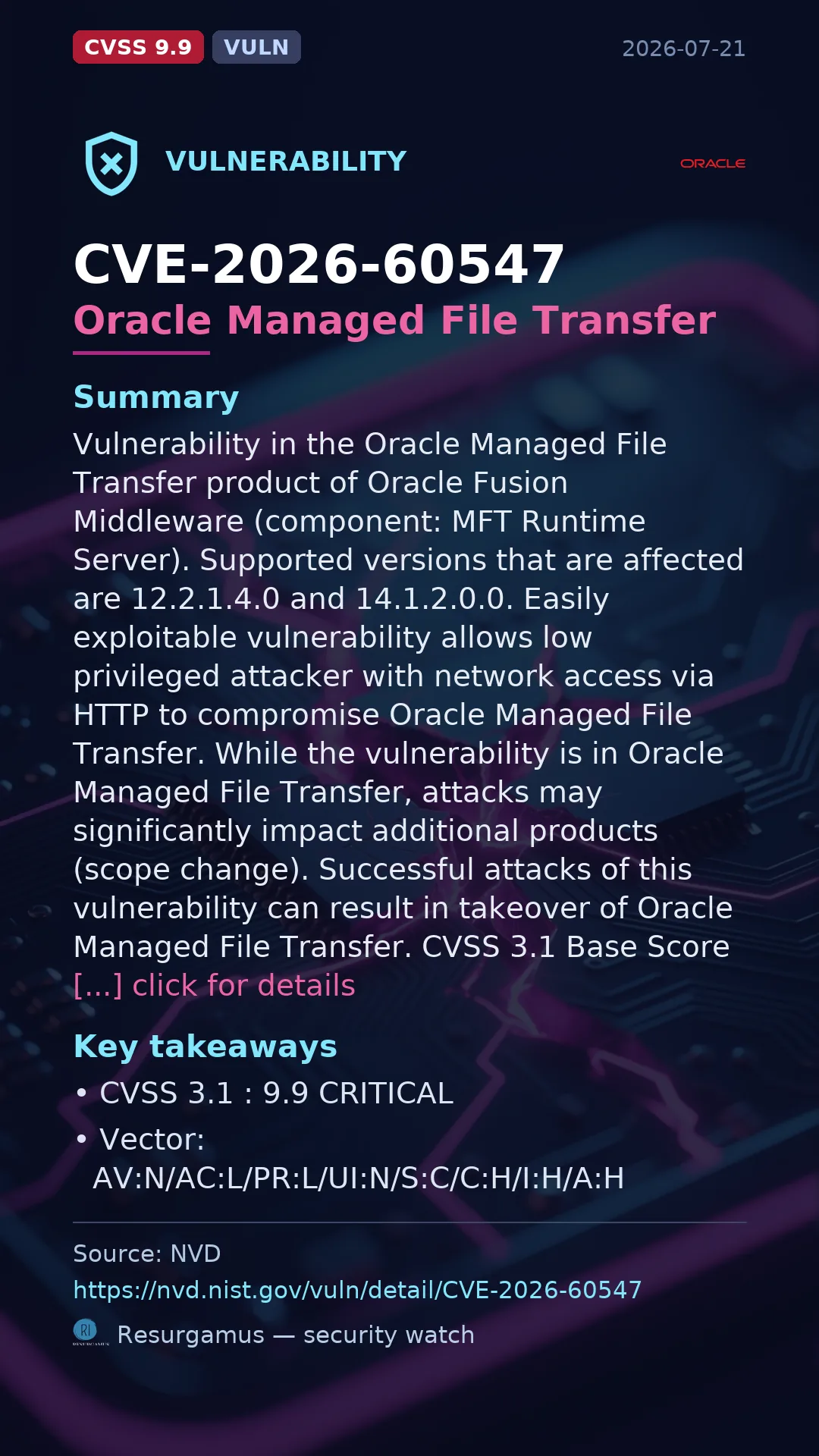 CVE-2026-60547 Oracle Managed File Transfer Vulnerability