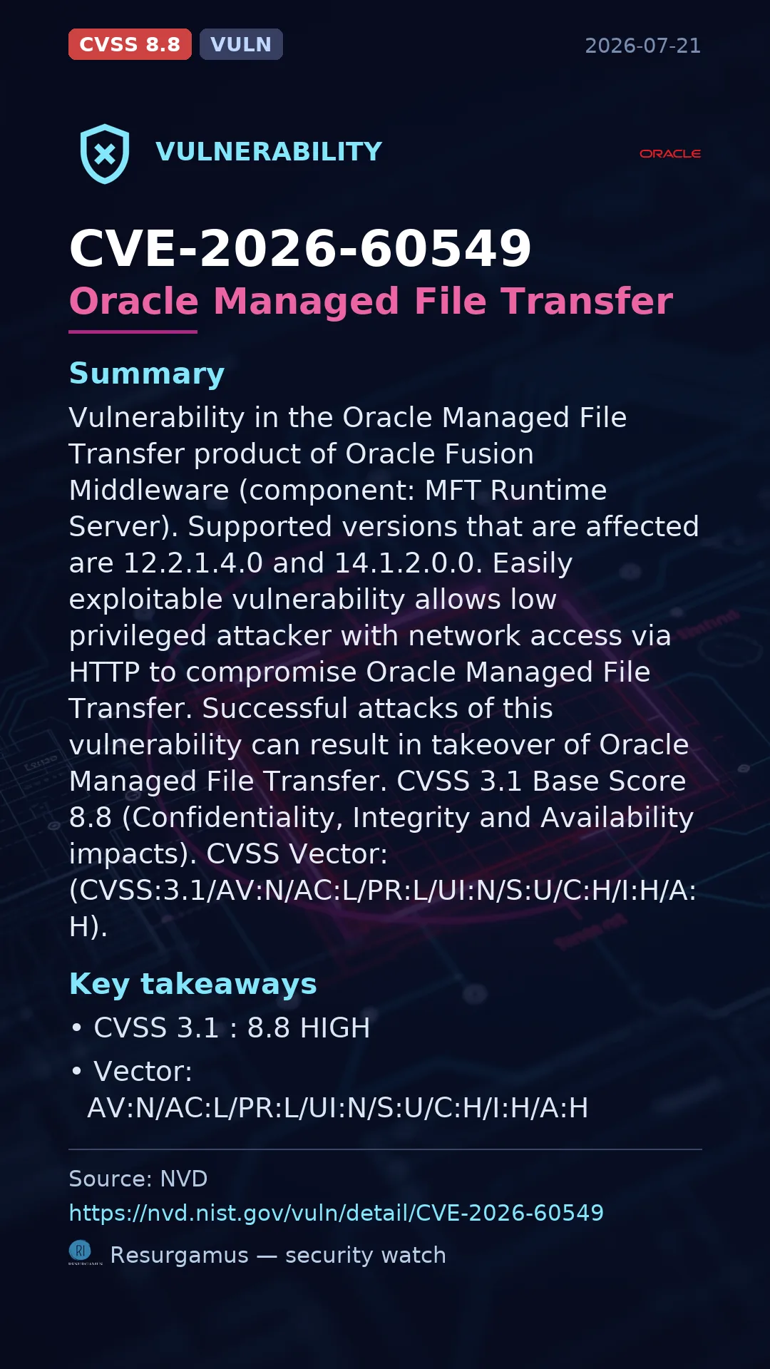 CVE-2026-60549 Oracle Managed File Transfer Vulnerability