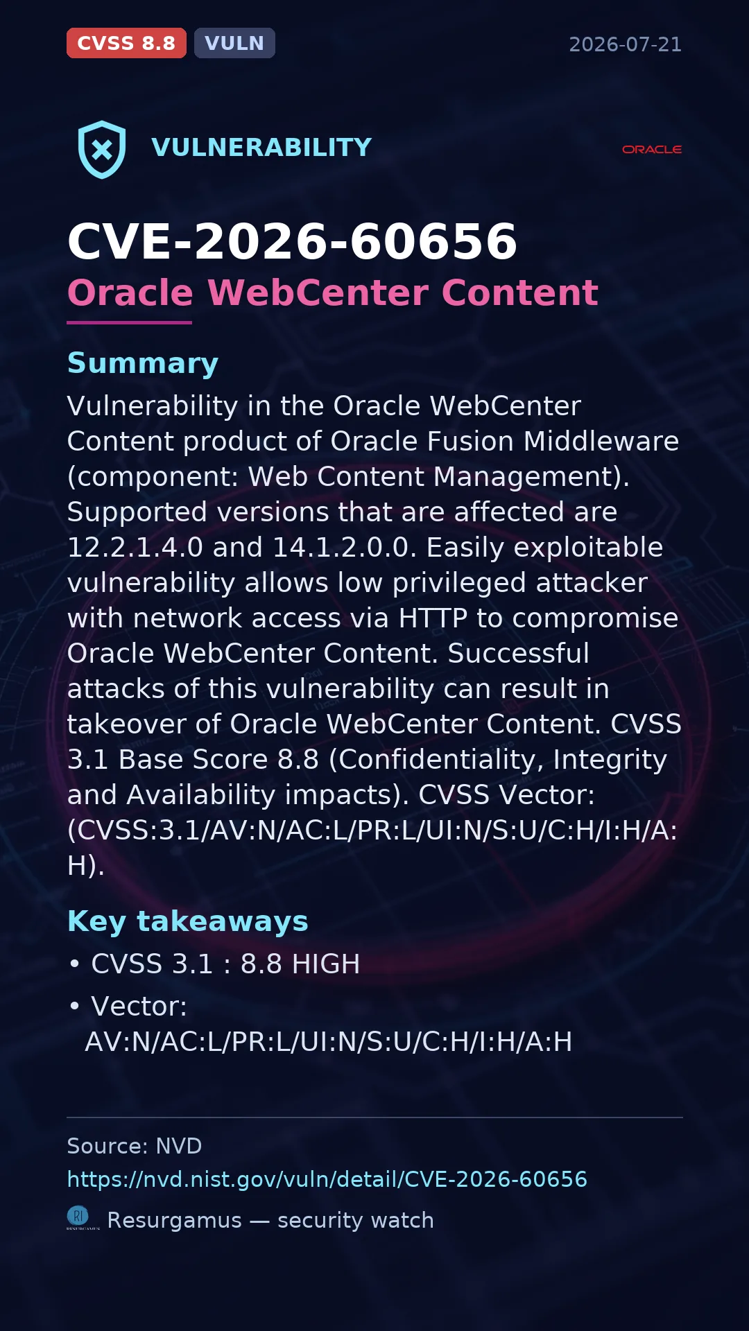 CVE-2026-60656 Oracle WebCenter Content Vulnerability