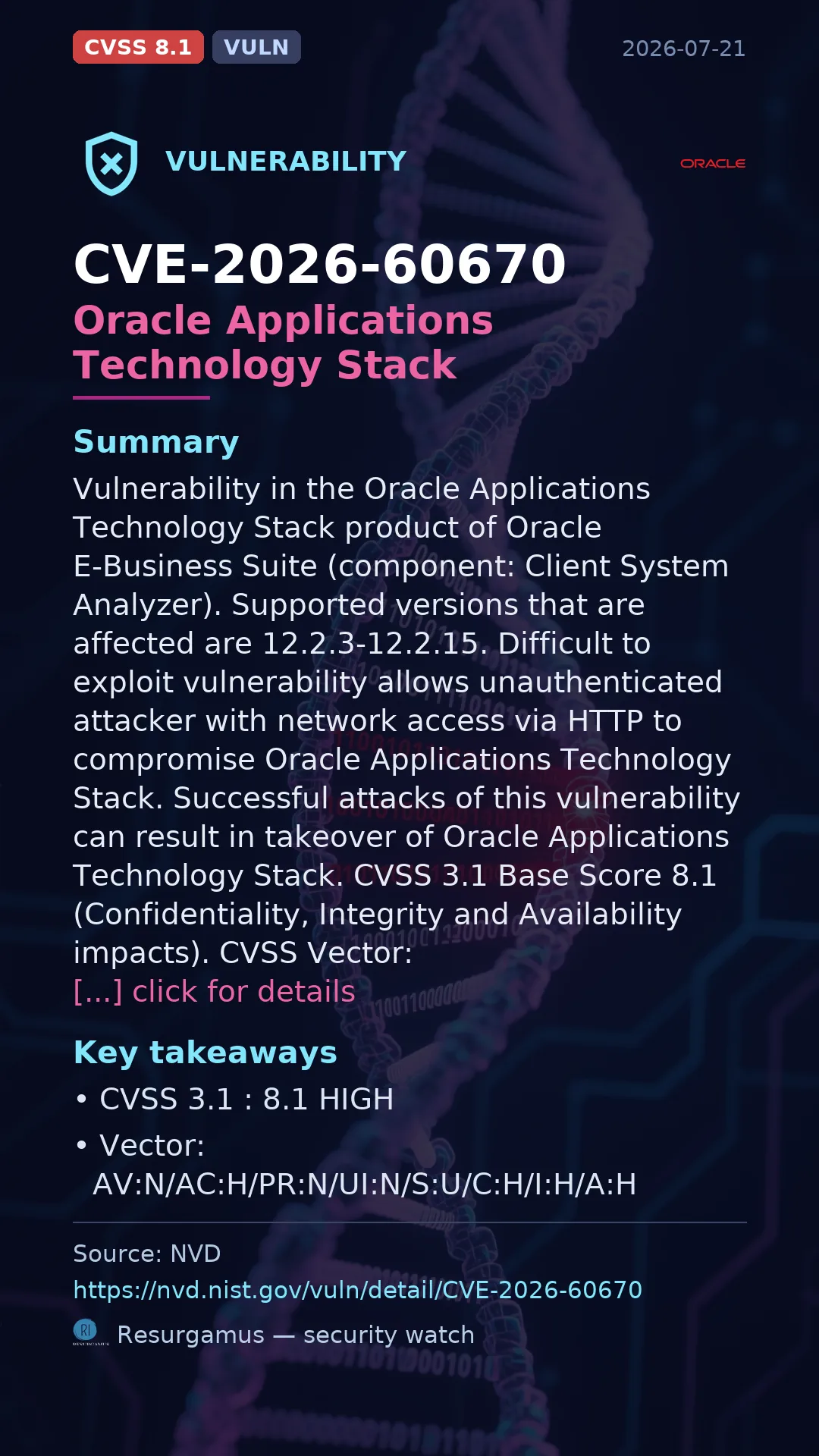 CVE-2026-60670 Oracle Applications Technology Stack Vulnerability