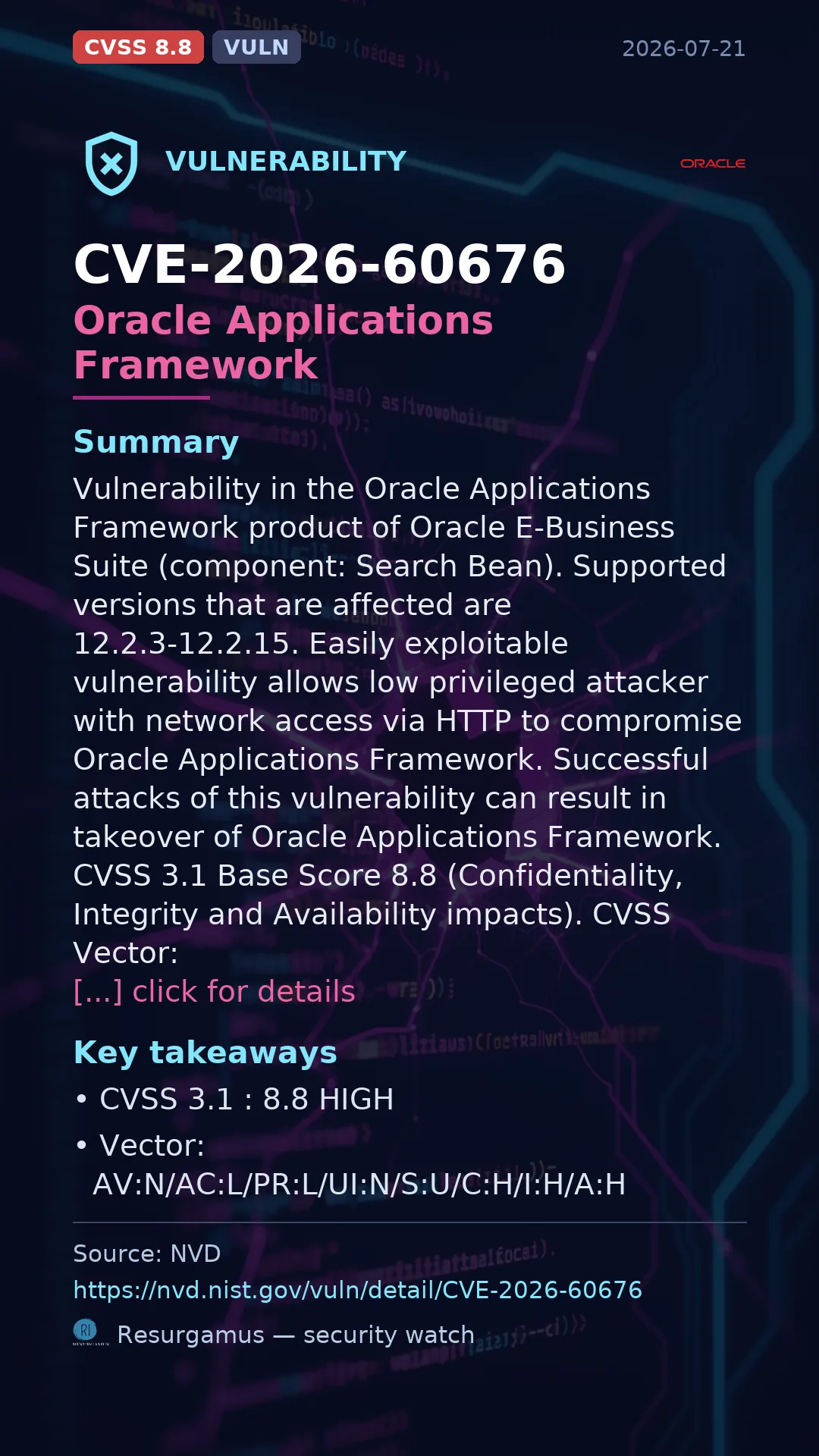 CVE-2026-60676 Oracle Applications Framework Vulnerability