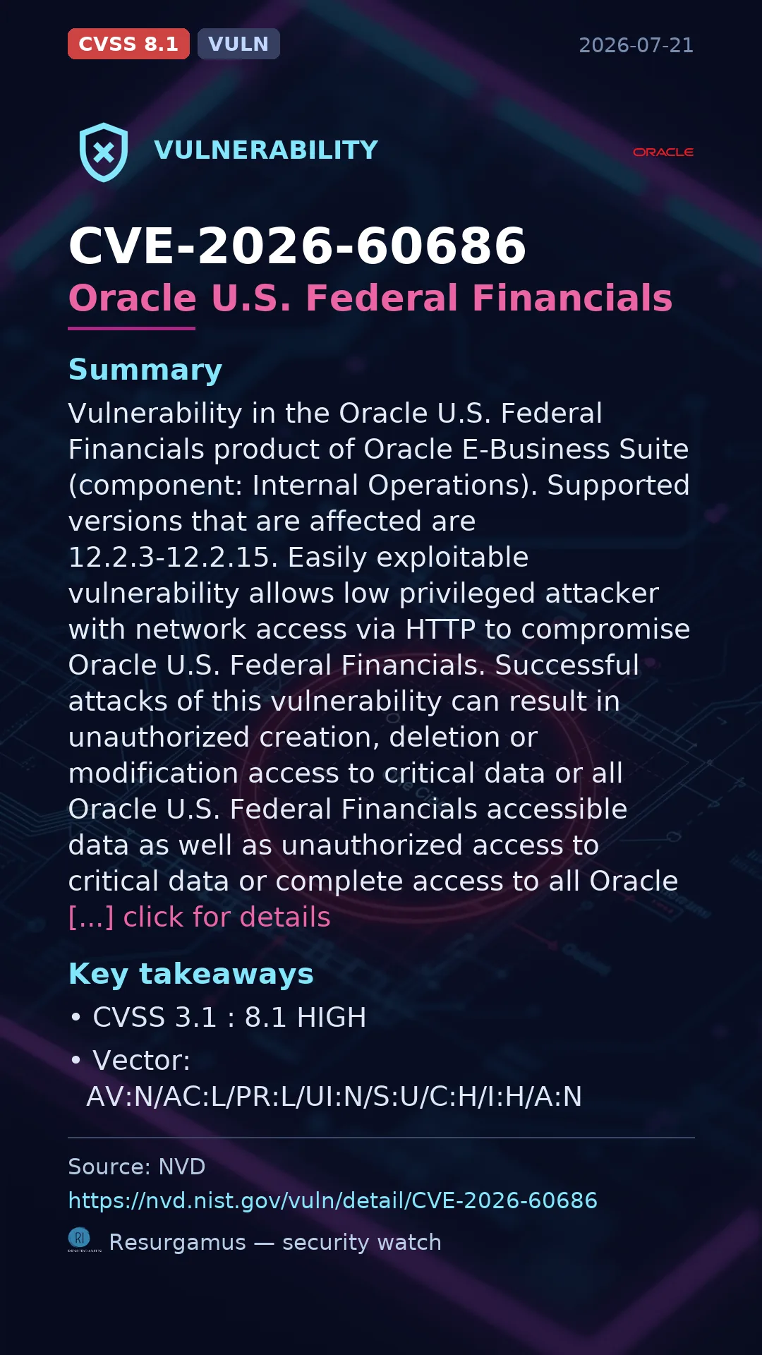 CVE-2026-60686 Oracle U.S. Federal Financials Vulnerability