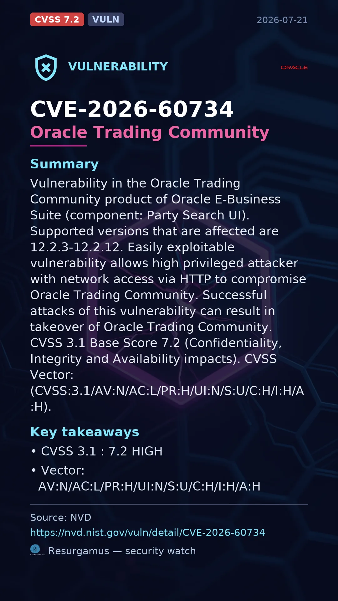 CVE-2026-60734 Oracle Trading Community Vulnerability