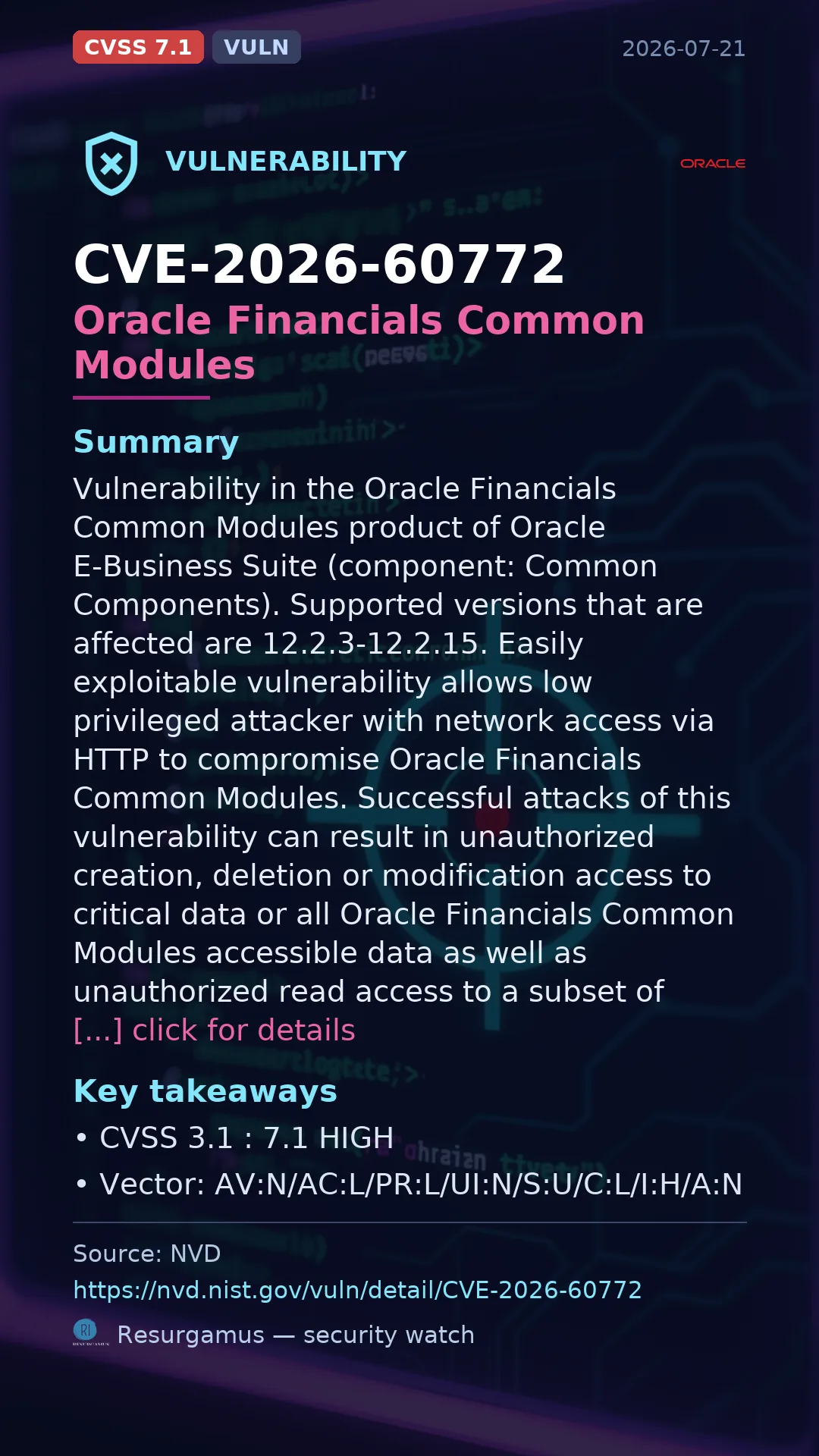 CVE-2026-60772 Oracle Financials Common Modules Vulnerability