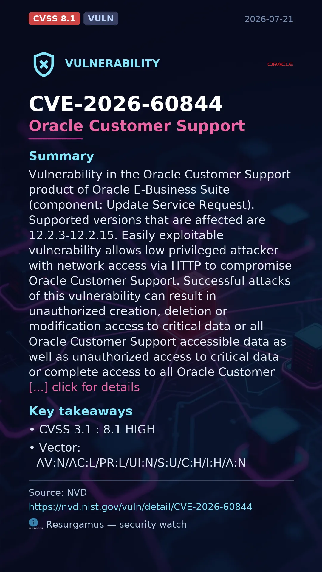 CVE-2026-60844 Oracle Customer Support Vulnerability