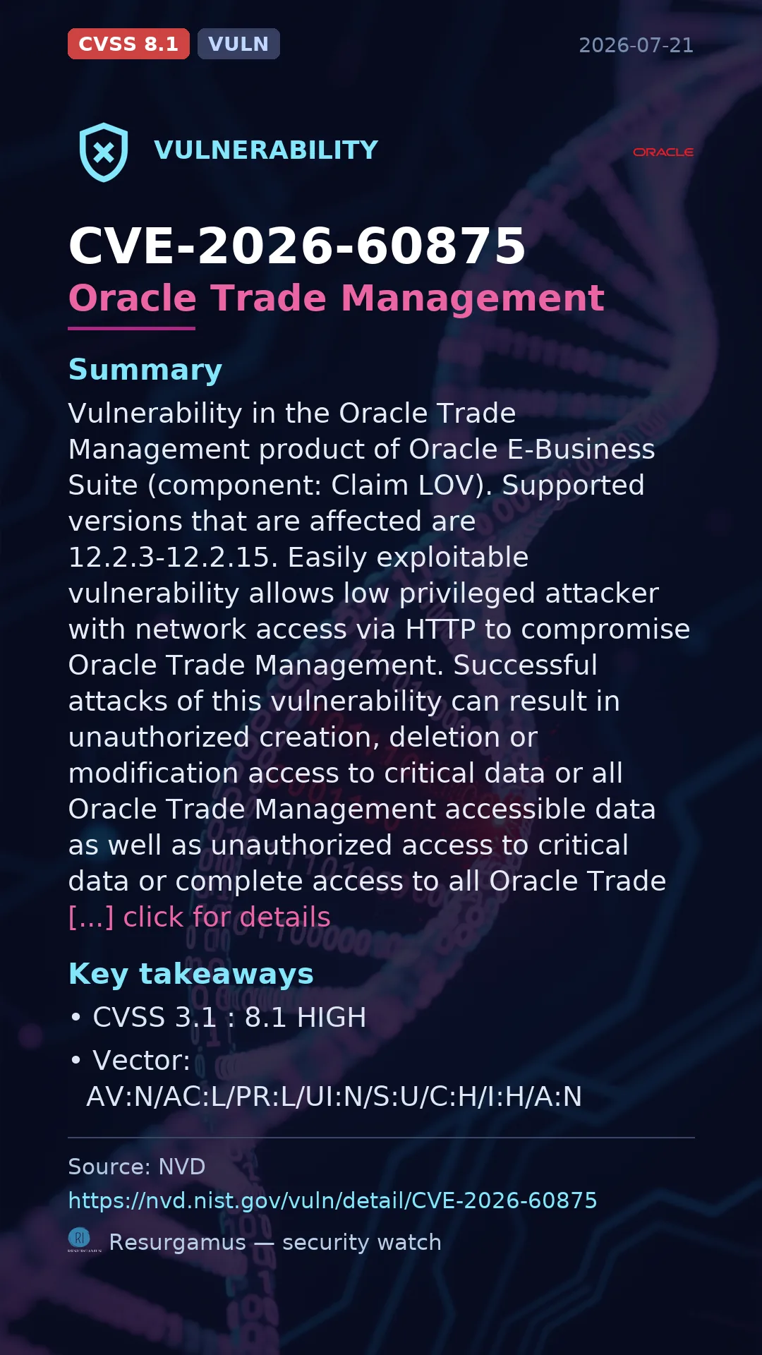 CVE-2026-60875 Oracle Trade Management Vulnerability