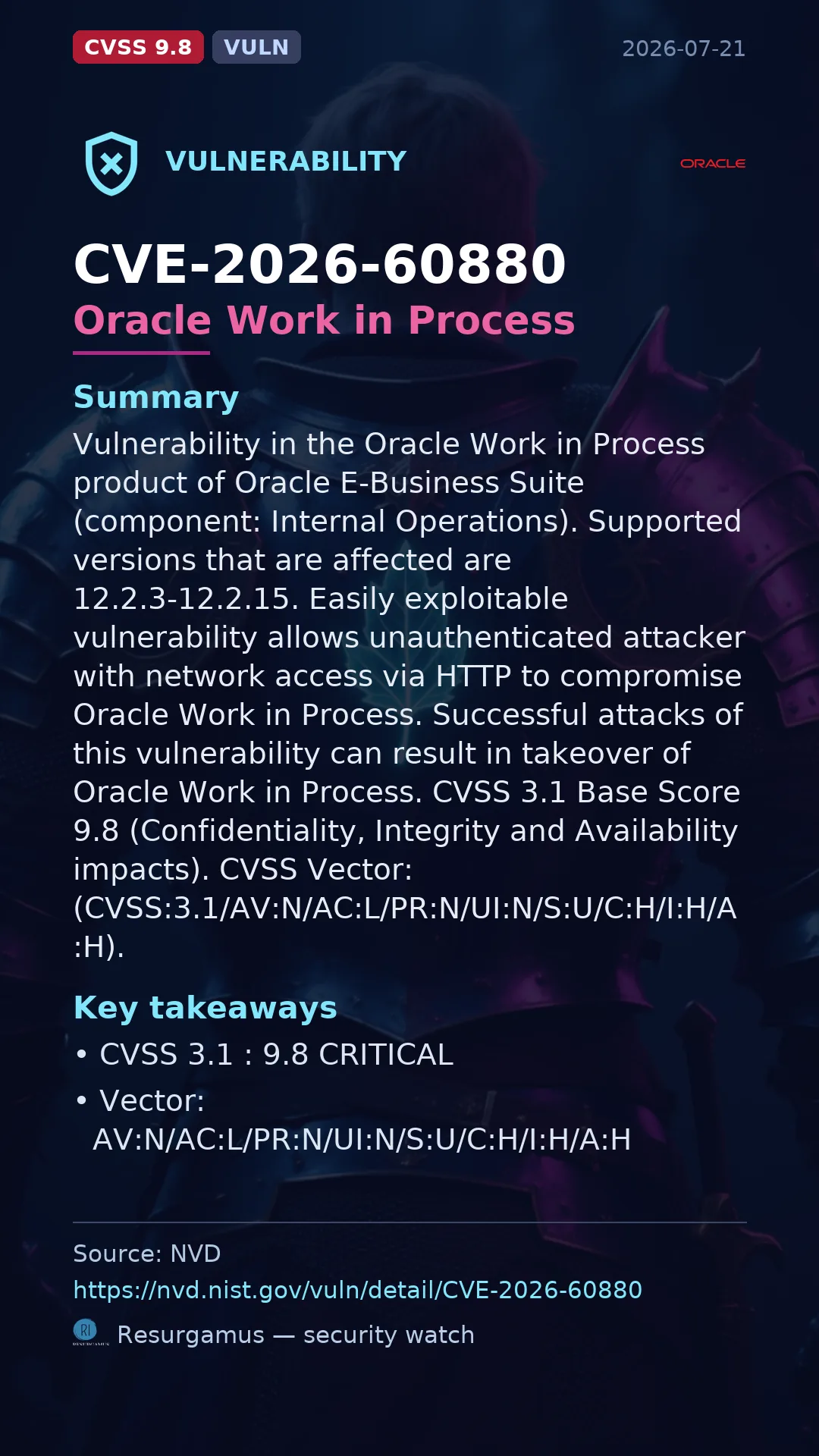 CVE-2026-60880 Oracle Work in Process Vulnerability