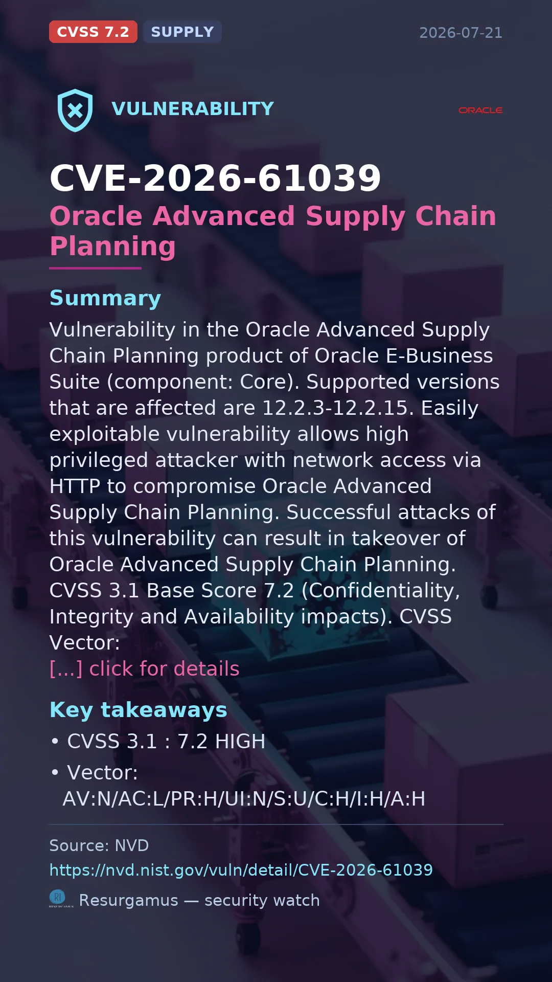 CVE-2026-61039 Oracle Advanced Supply Chain Planning Vulnerability