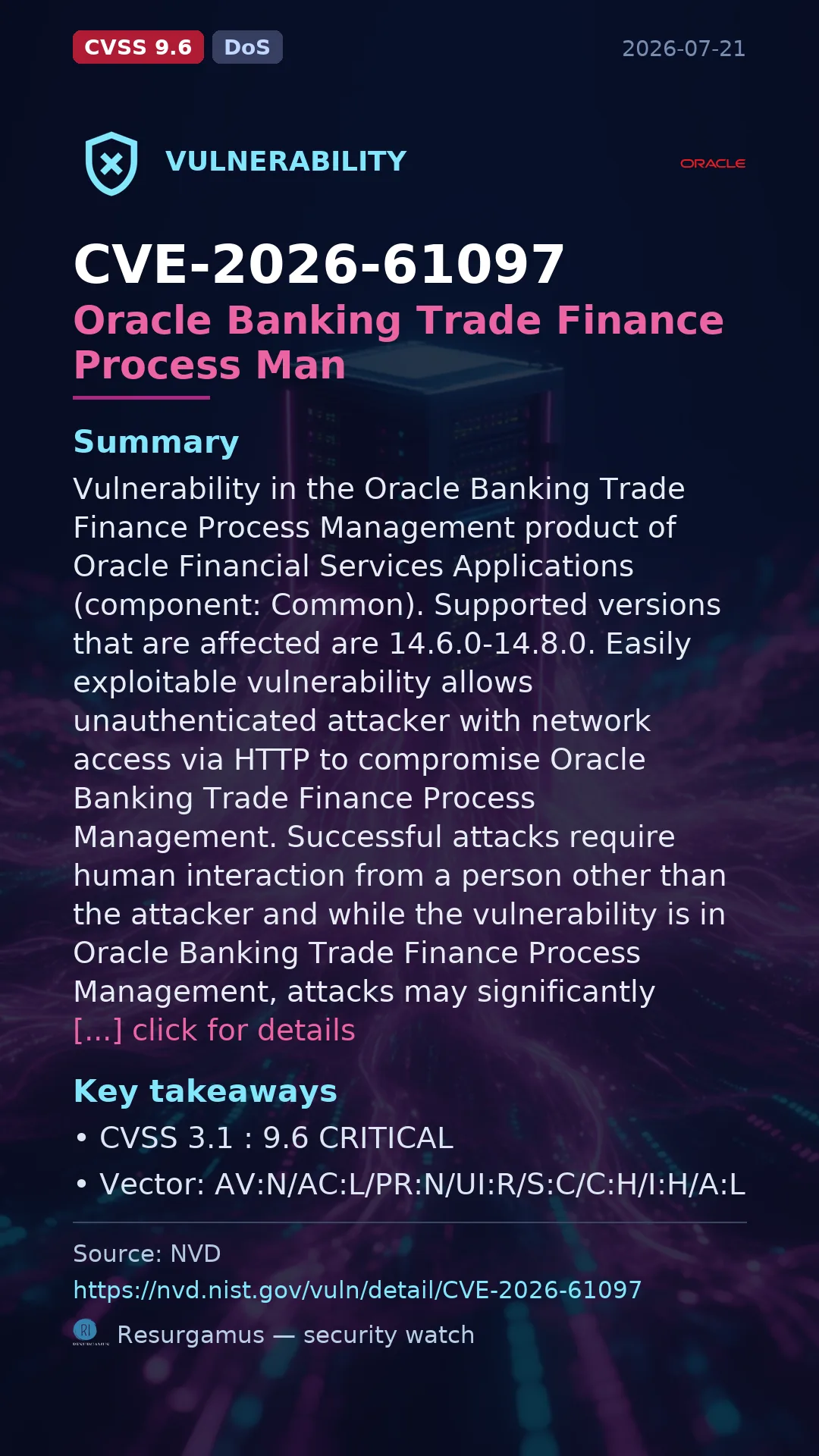 CVE-2026-61097 Oracle Banking Trade Finance Process Man Vulnerability