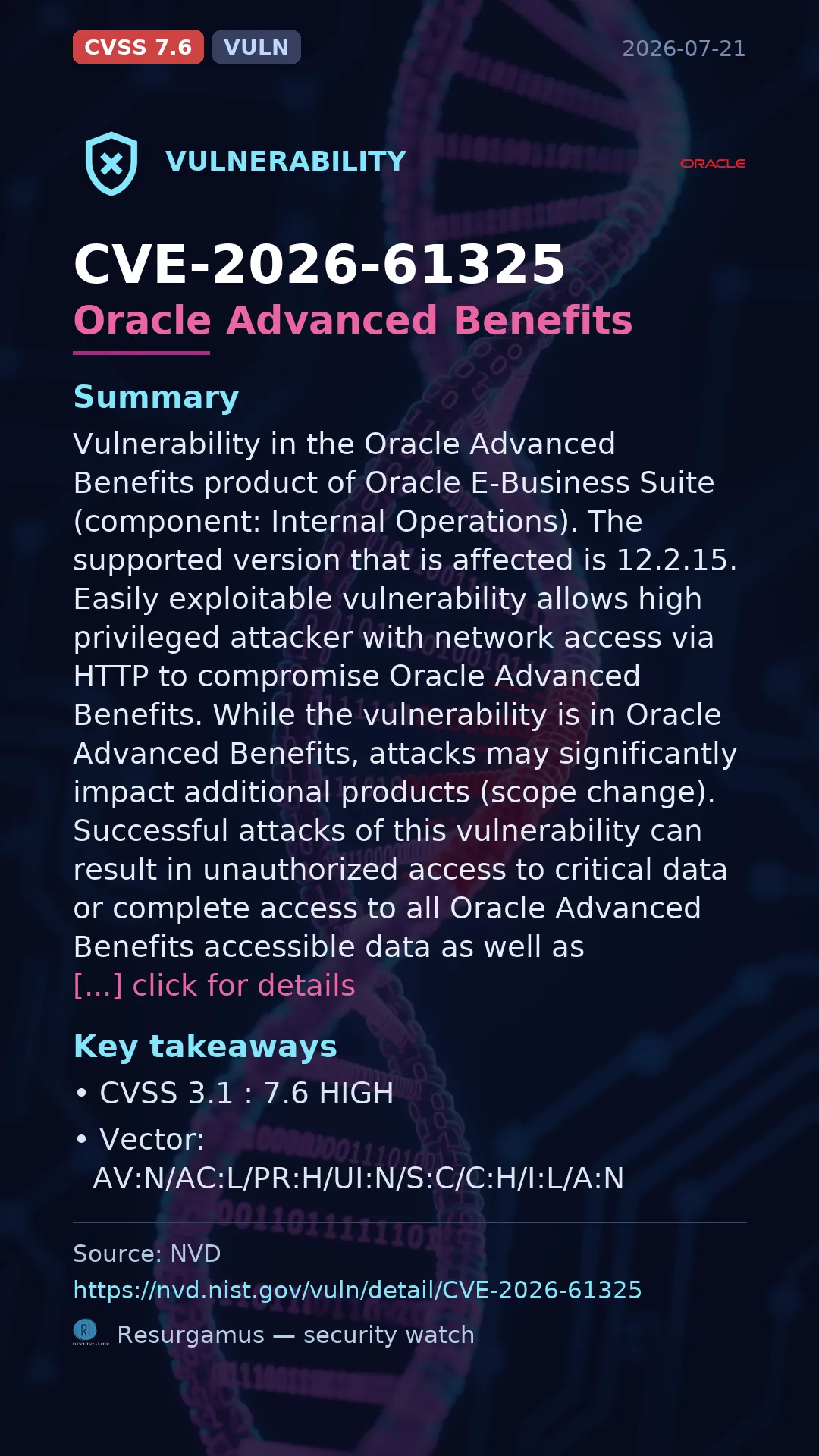 CVE-2026-61325 Oracle Advanced Benefits Vulnerability