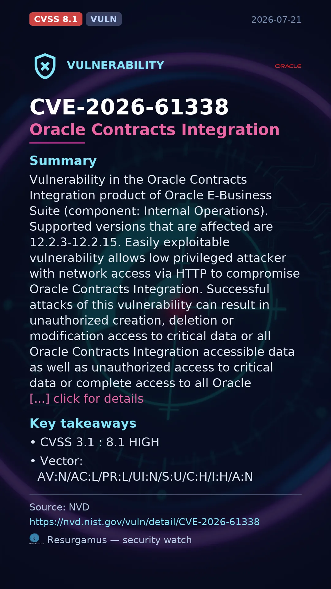 CVE-2026-61338 Oracle Contracts Integration Vulnerability
