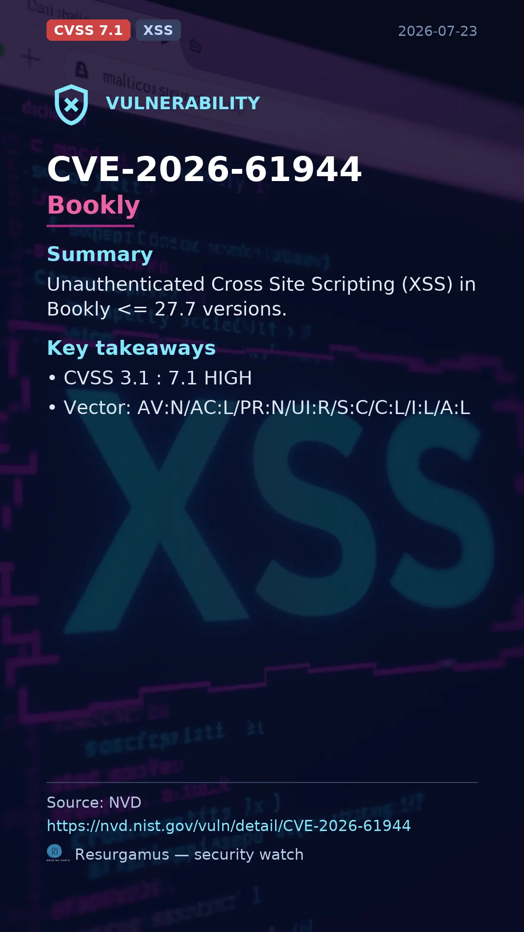 CVE-2026-61944 Bookly Vulnerability