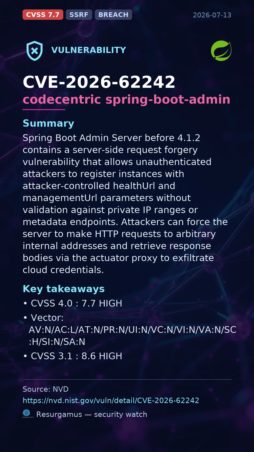 CVE-2026-62242 codecentric spring-boot-admin Vulnerability