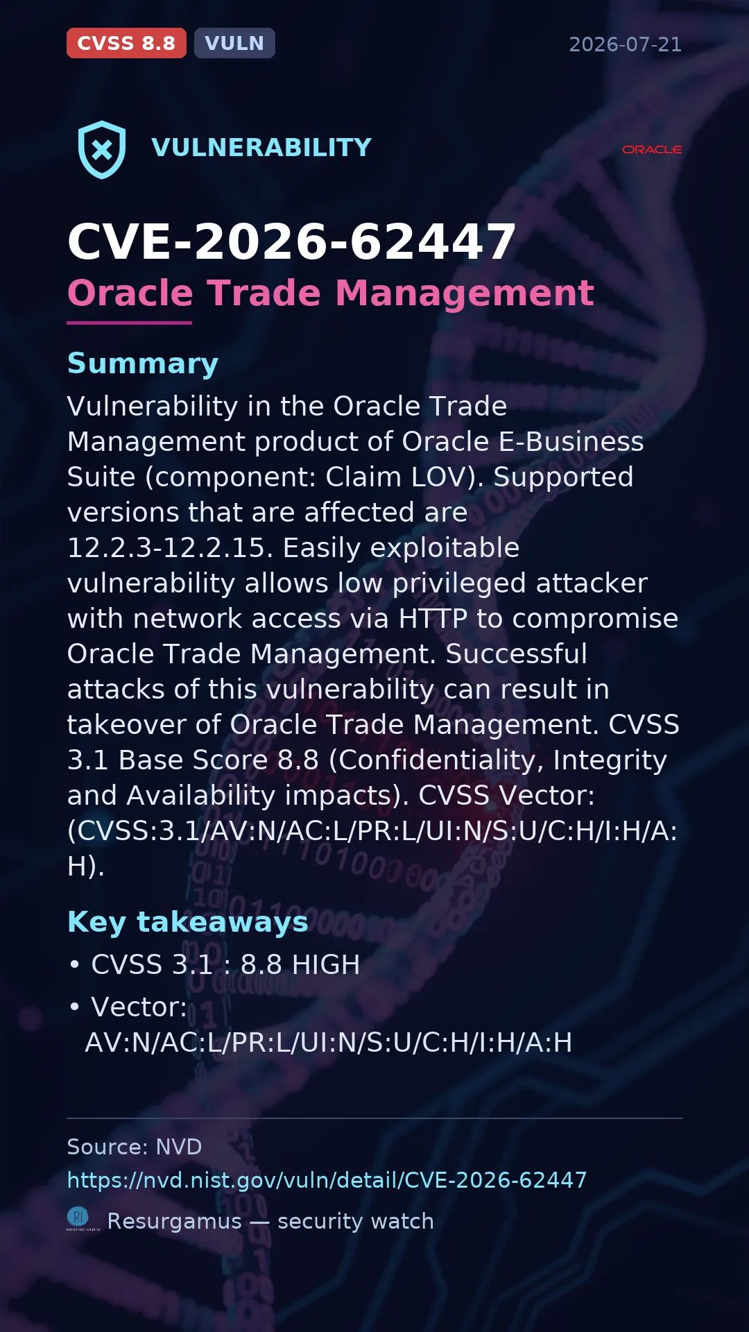 CVE-2026-62447 Oracle Trade Management Vulnerability