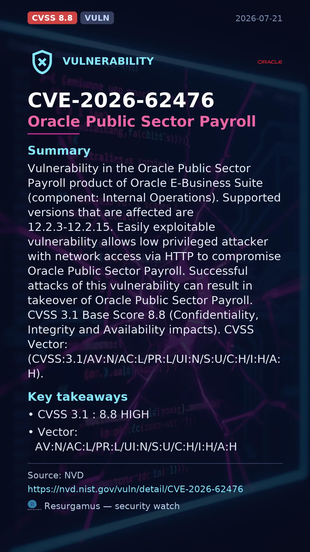 CVE-2026-62476 Oracle Public Sector Payroll Vulnerability