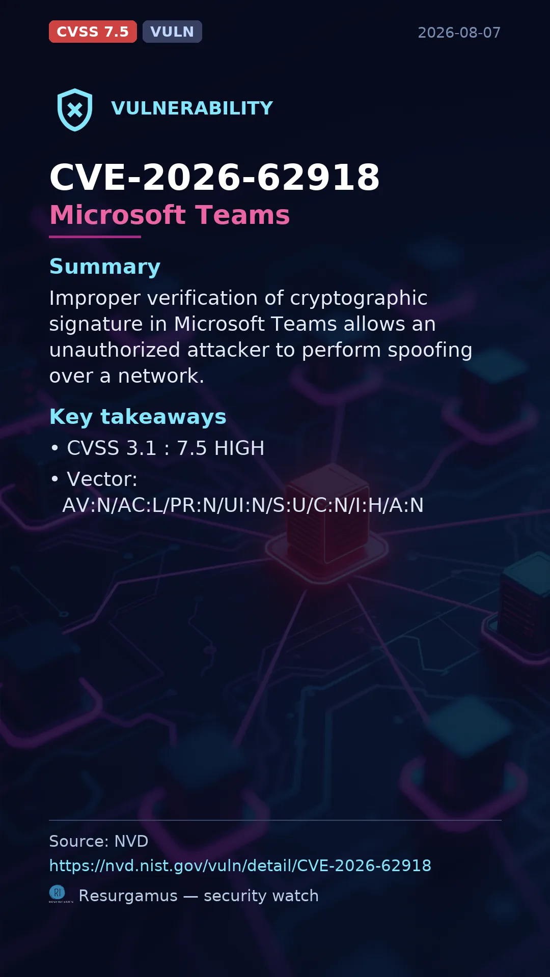 CVE-2026-62918 Microsoft Teams Vulnerability