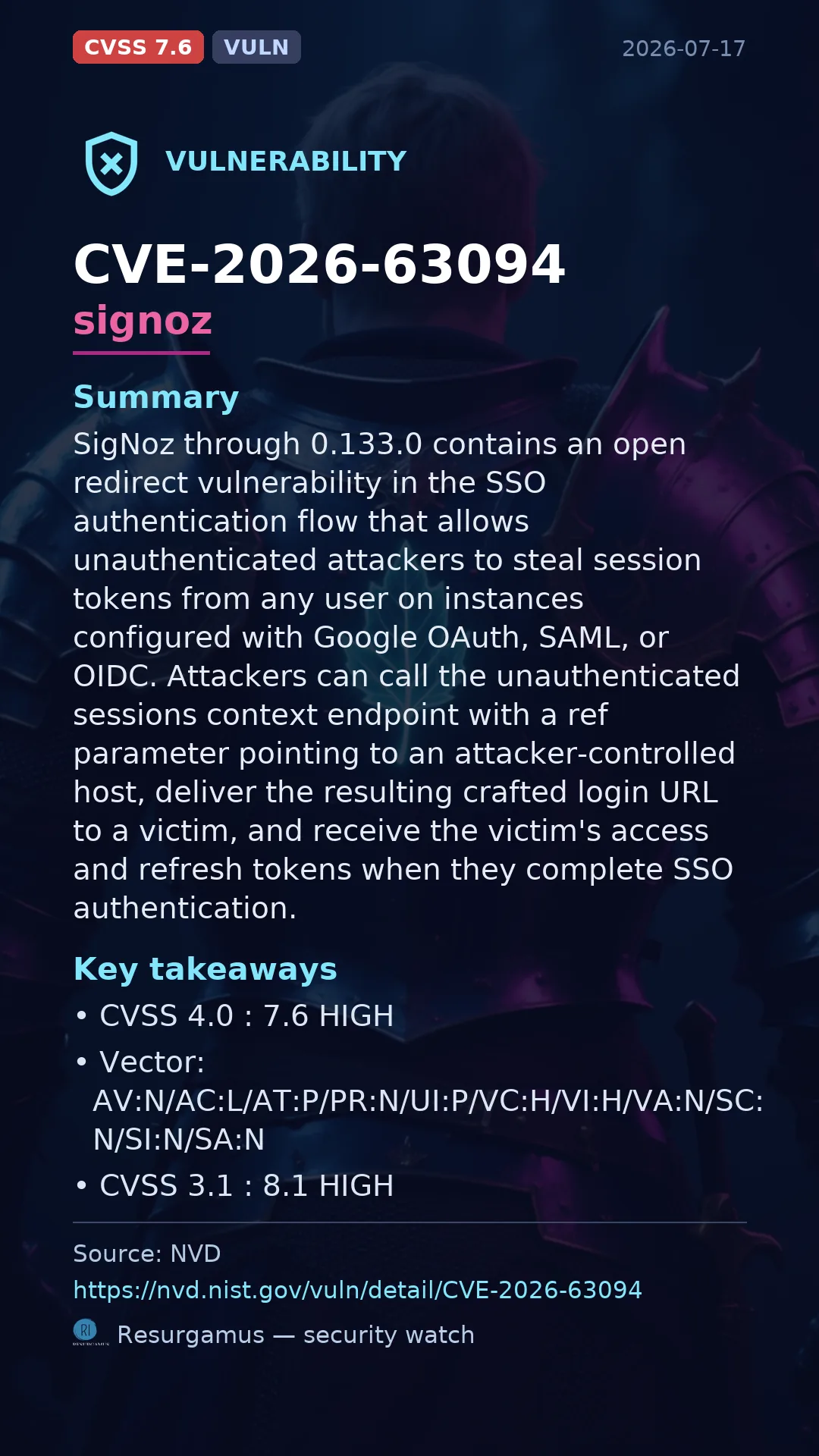 CVE-2026-63094 signoz Vulnerability