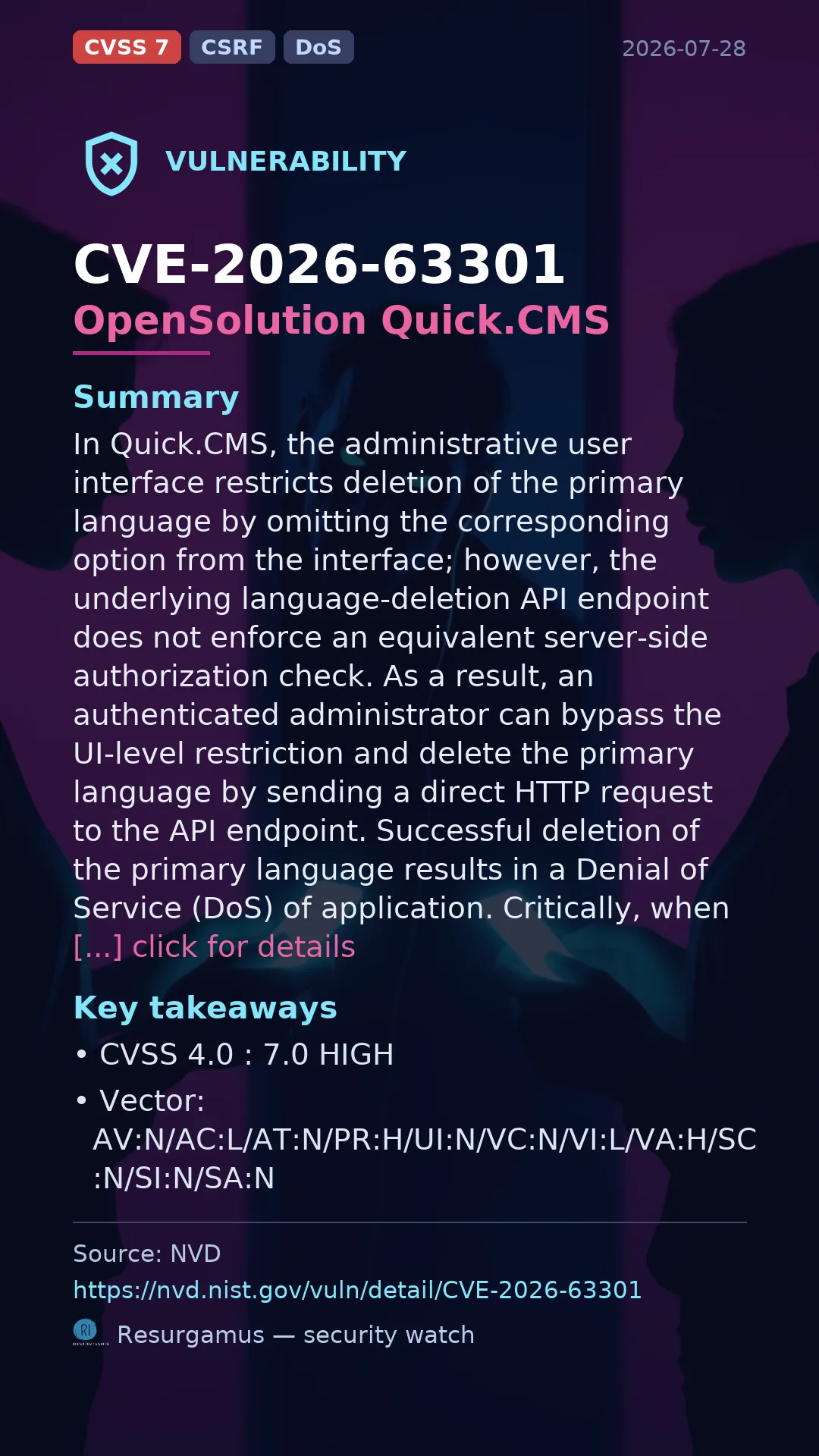 CVE-2026-63301 OpenSolution Quick.CMS Vulnerability