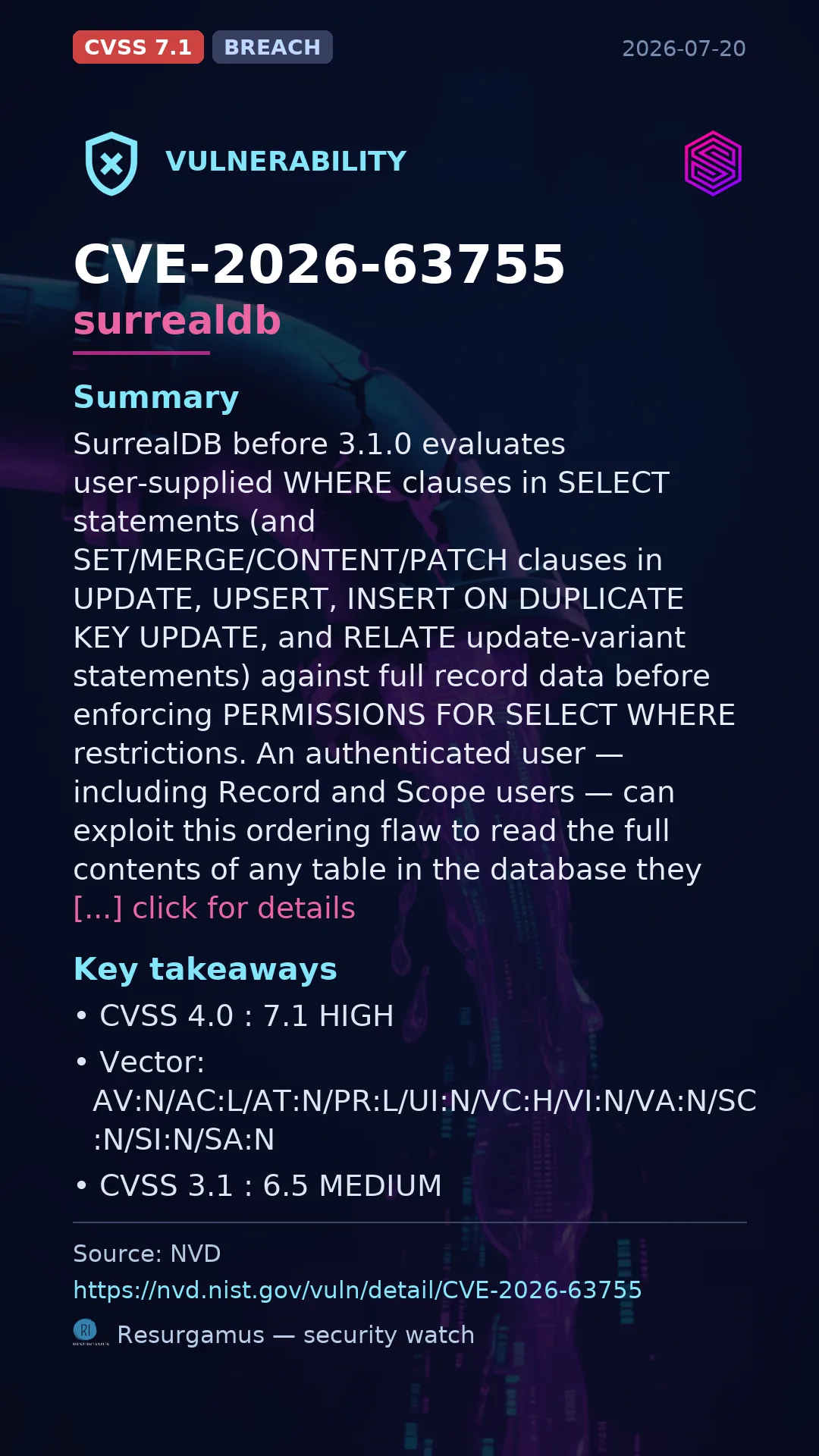 CVE-2026-63755 surrealdb Vulnerability