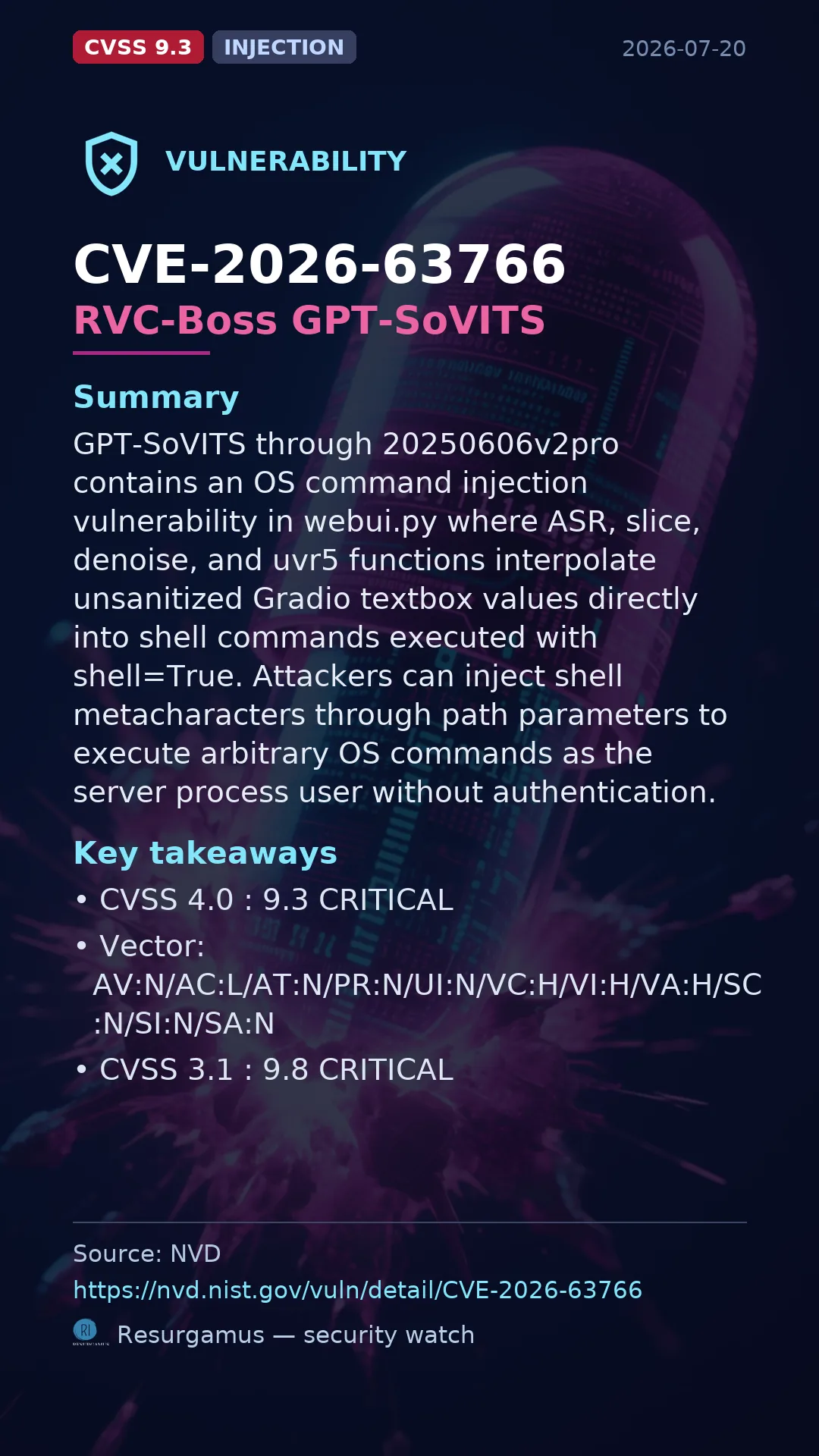 CVE-2026-63766 RVC-Boss GPT-SoVITS Vulnerability