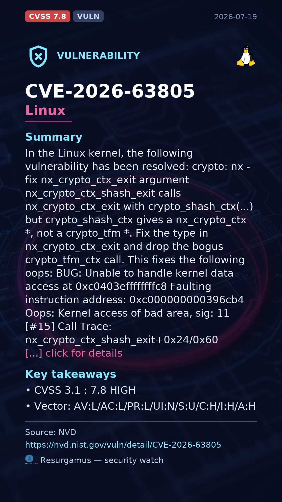 CVE-2026-63805 Linux Vulnerability