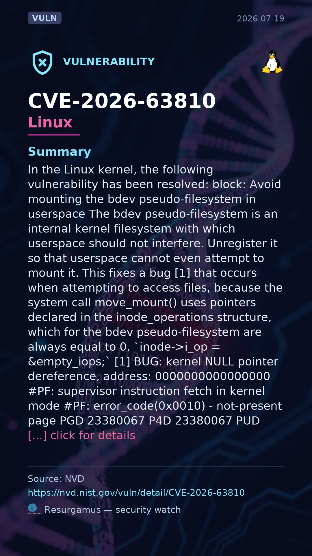 CVE-2026-63810 Linux Vulnerability