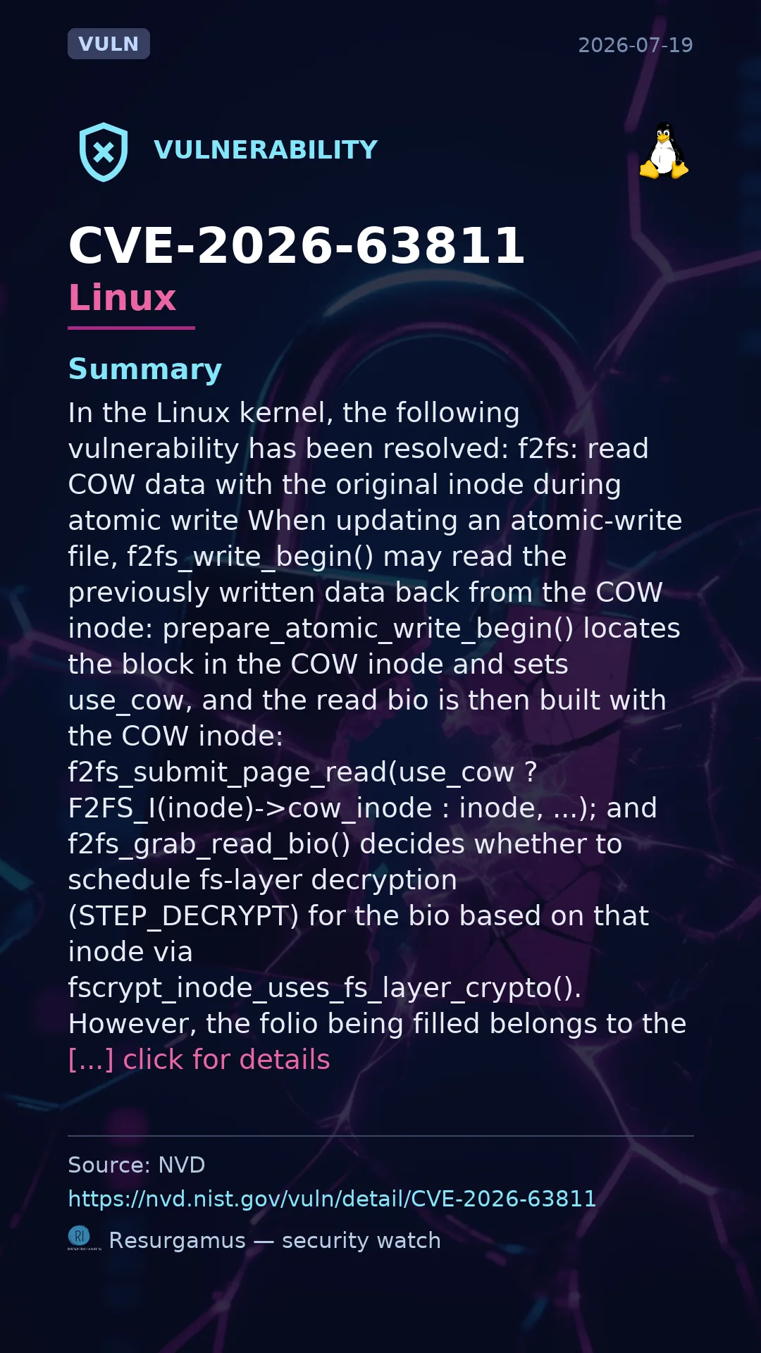 CVE-2026-63811 Linux Vulnerability