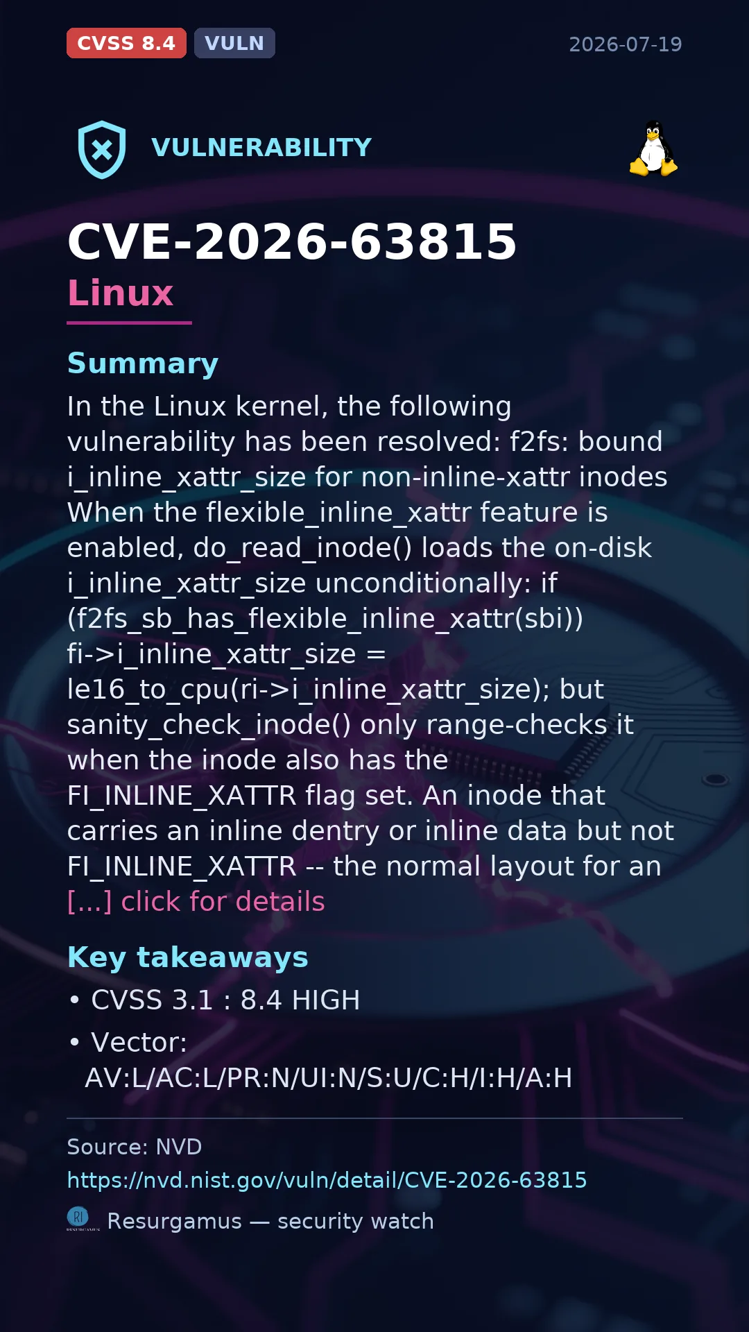 CVE-2026-63815 Linux Vulnerability
