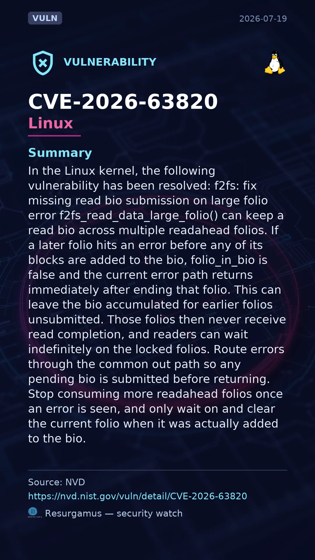 CVE-2026-63820 Linux Vulnerability