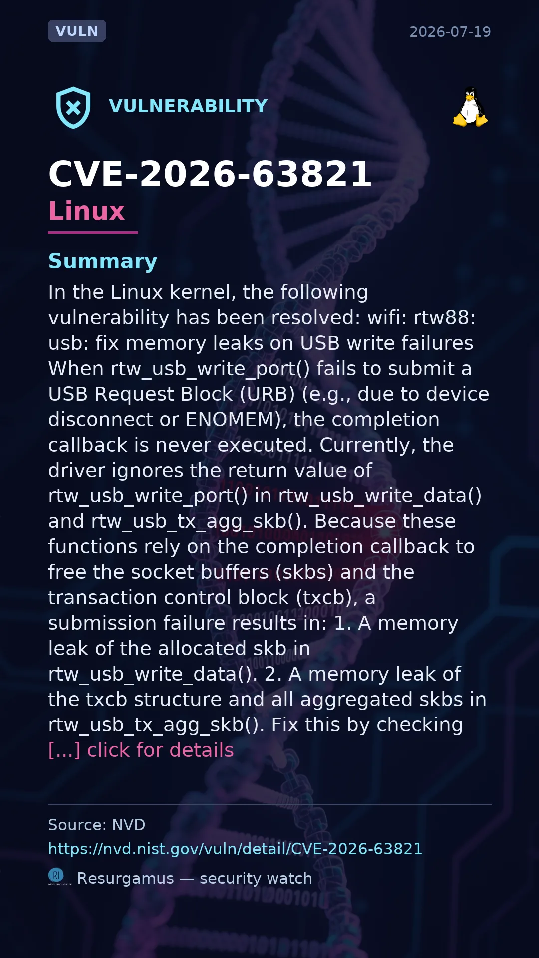 CVE-2026-63821 Linux Vulnerability