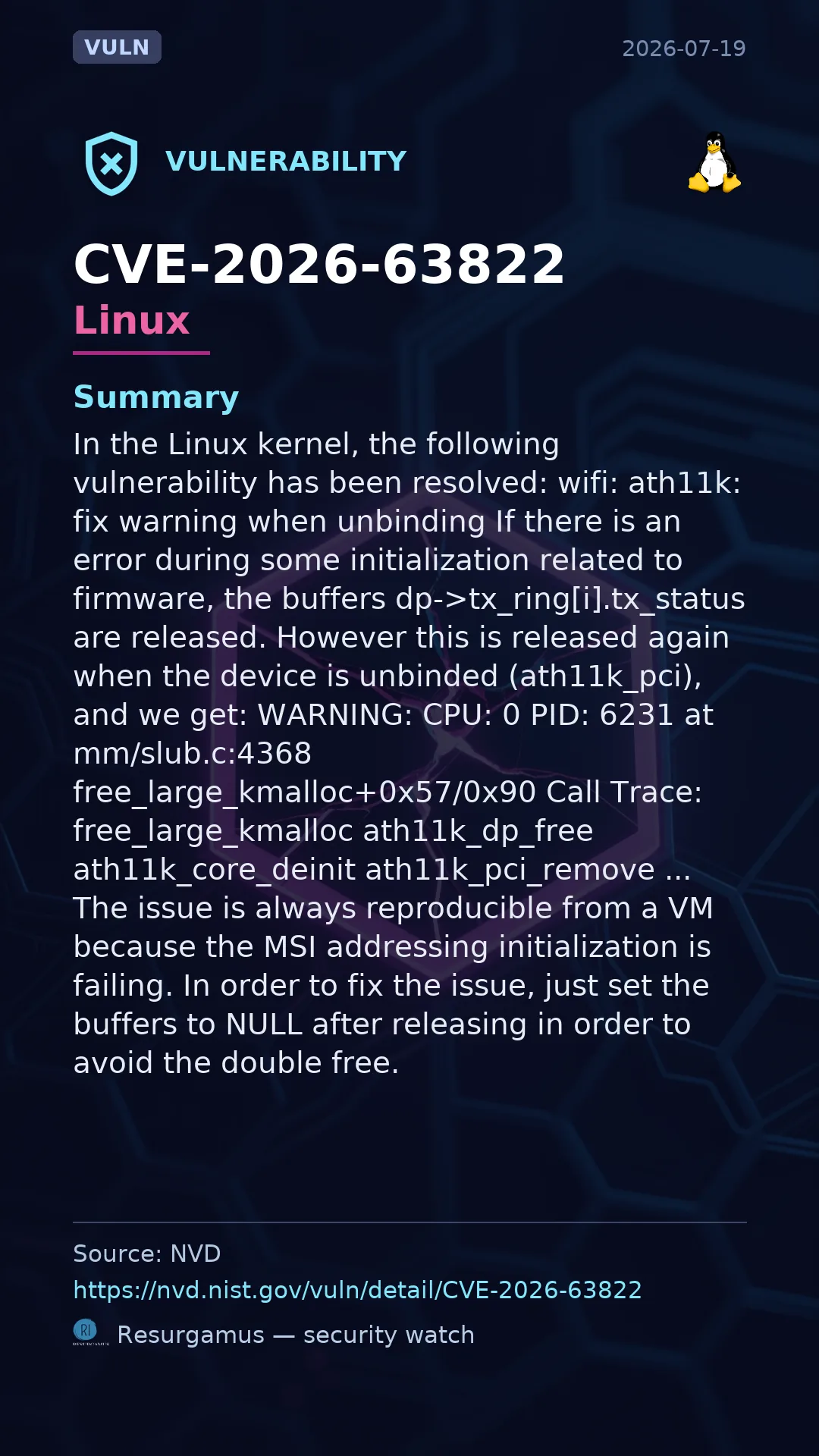 CVE-2026-63822 Linux Vulnerability