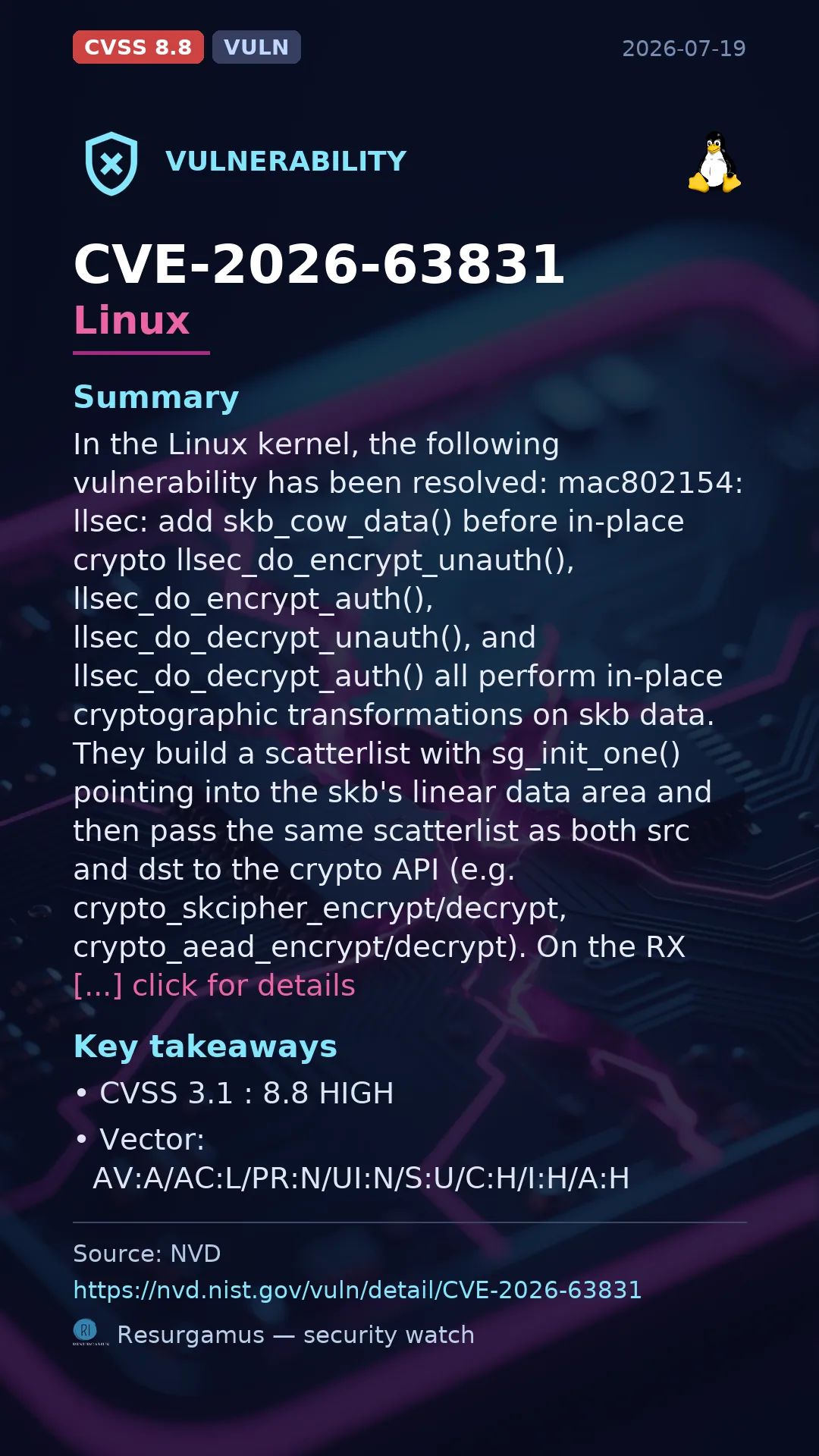 CVE-2026-63831 Linux Vulnerability