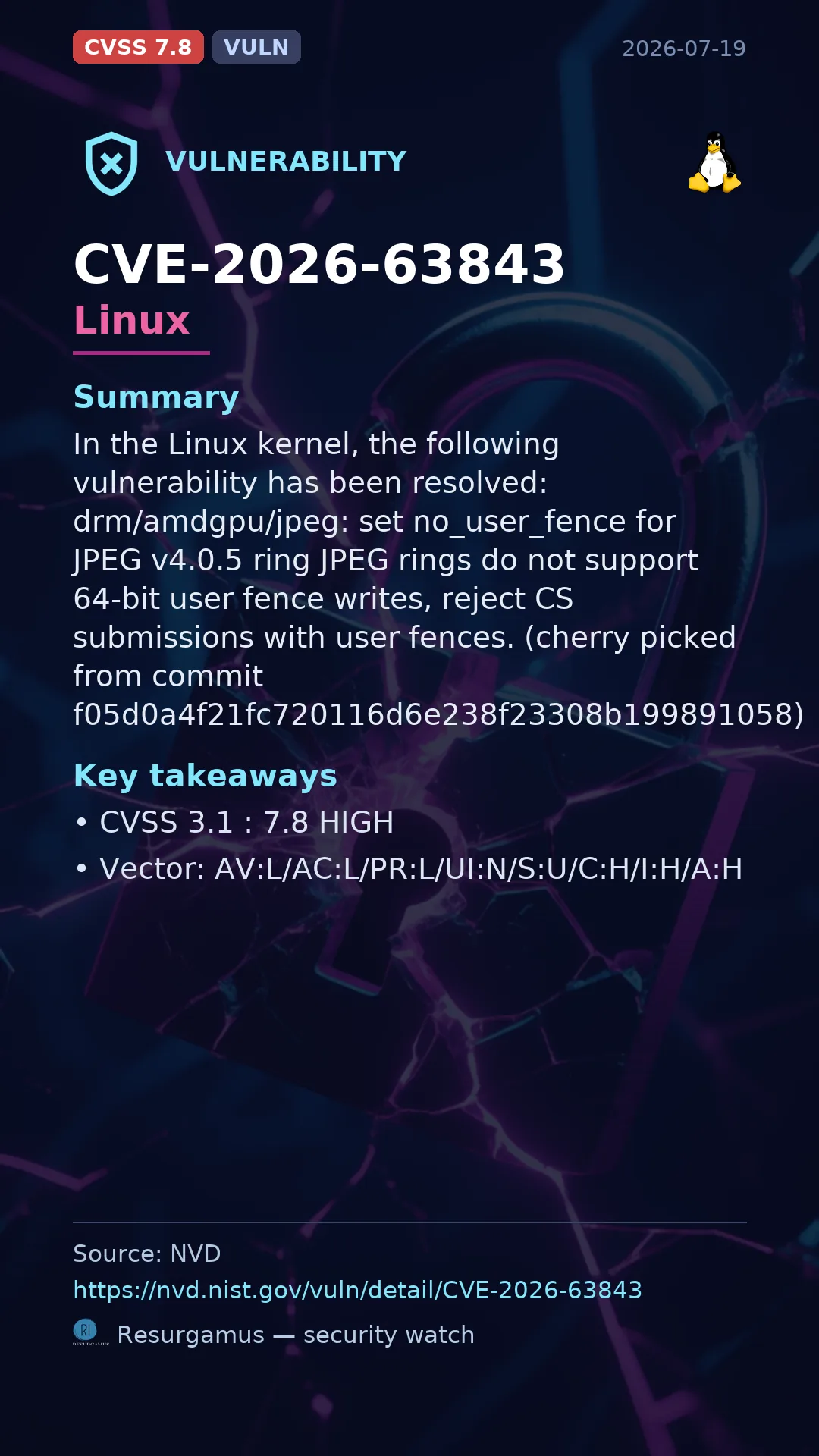 CVE-2026-63843 Linux Vulnerability