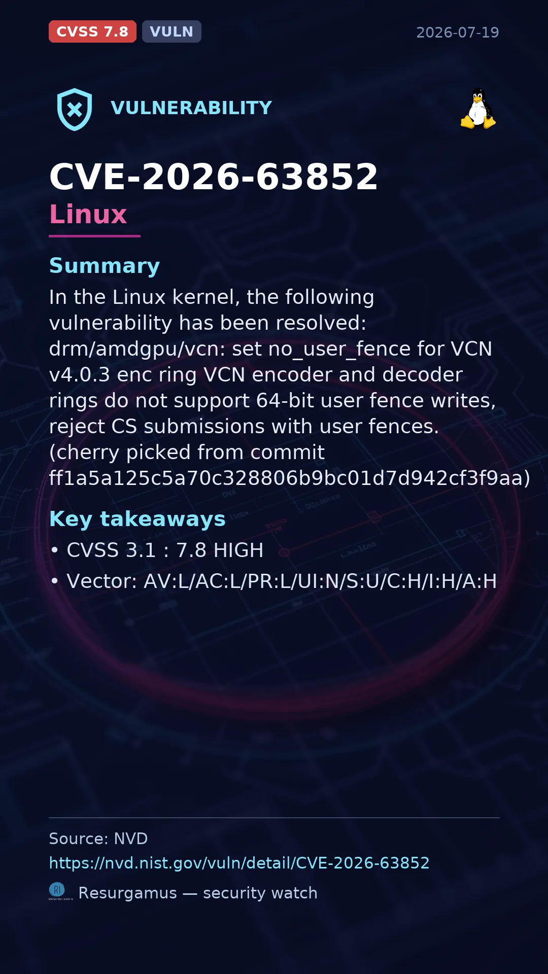 CVE-2026-63852 Linux Vulnerability