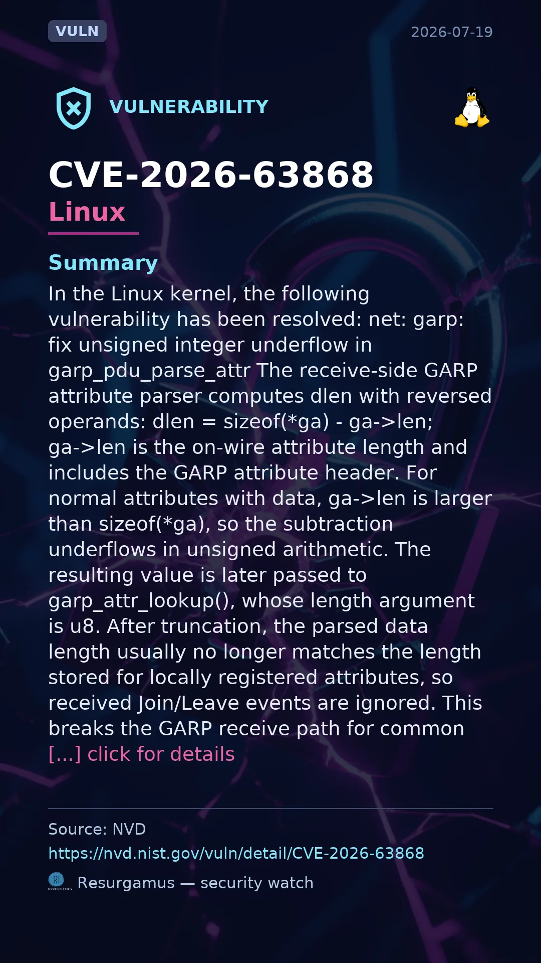 CVE-2026-63868 Linux Vulnerability