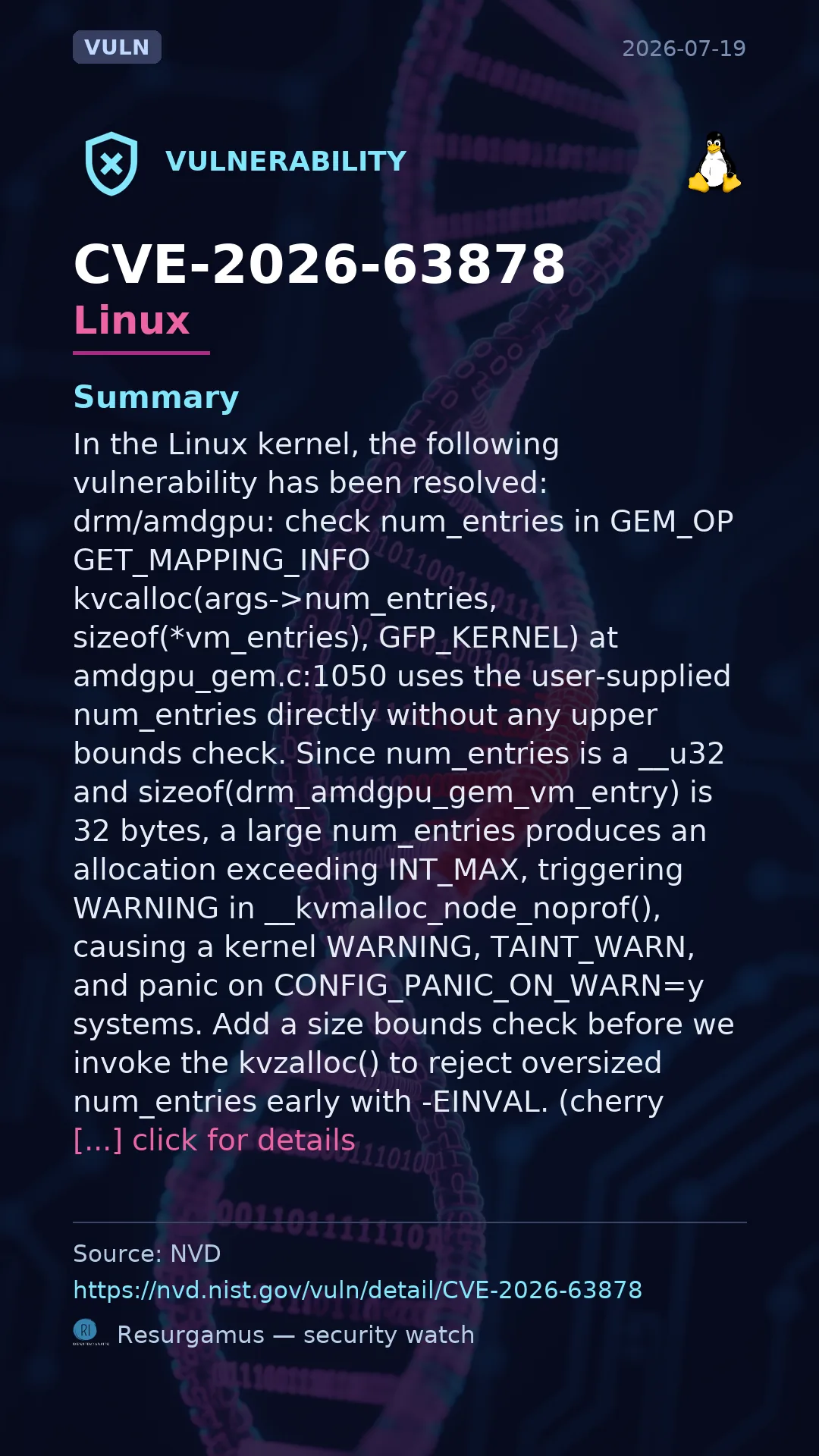 CVE-2026-63878 Linux Vulnerability